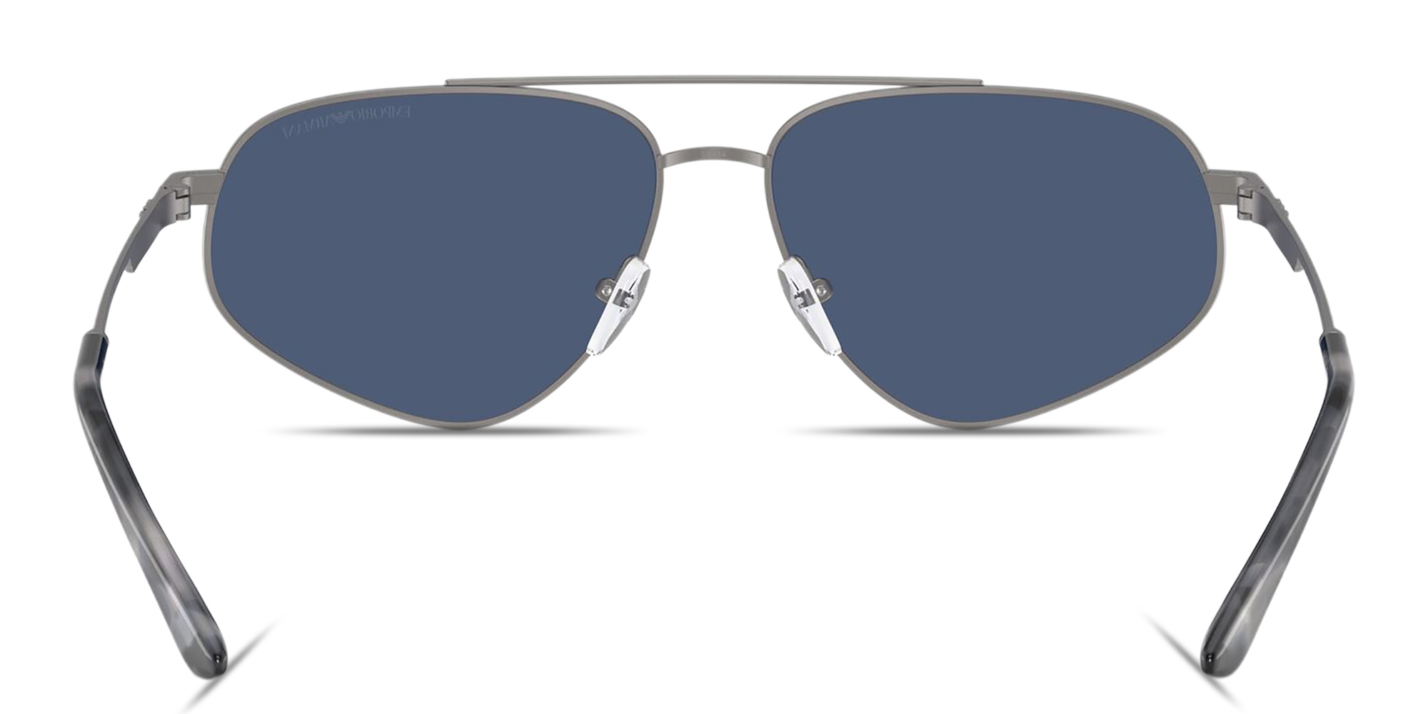 Shop Emporio Armani Eagle Logo Pilot Sunglasses in Gunmetal online.
