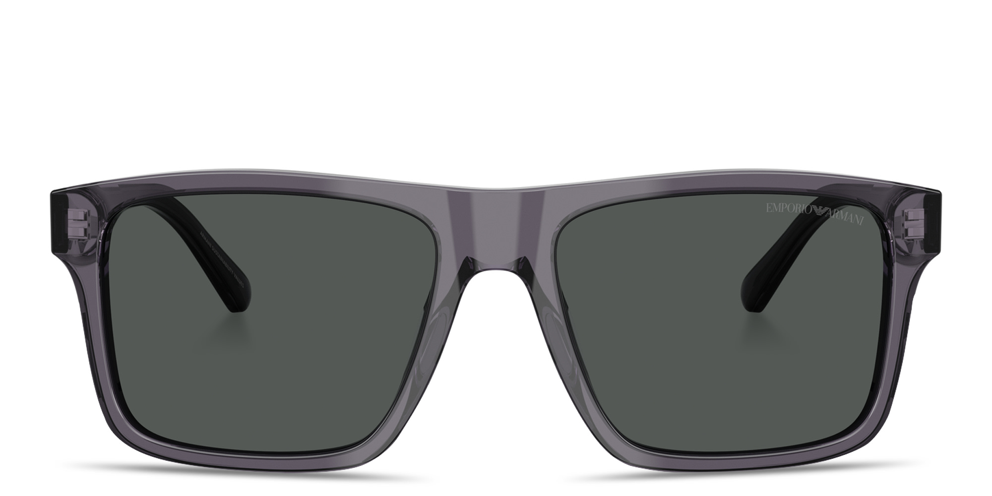 Emporio Armani Essential Leisure Square Sunglasses in Transparent Dark Grey – Product Photo 1