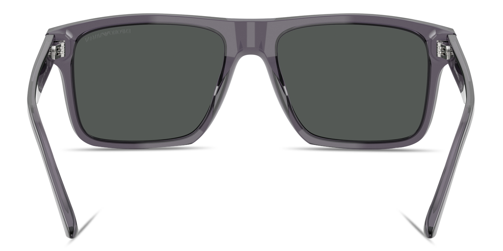 Emporio Armani Essential Leisure Square Sunglasses in Transparent Dark Grey – Product Photo 4