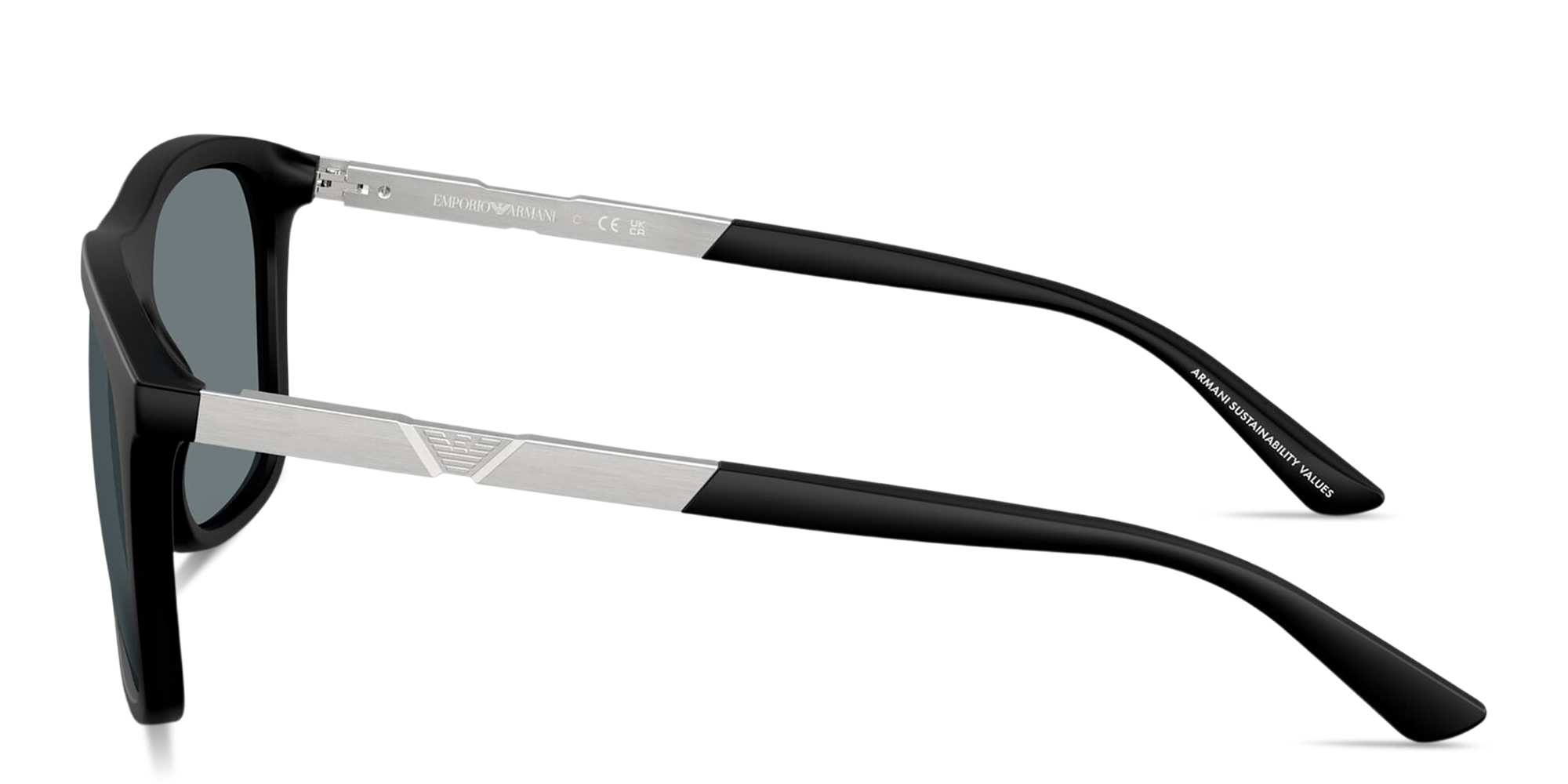 Emporio Armani Eagle Logo Square Sunglasses in Black – Product Photo 3