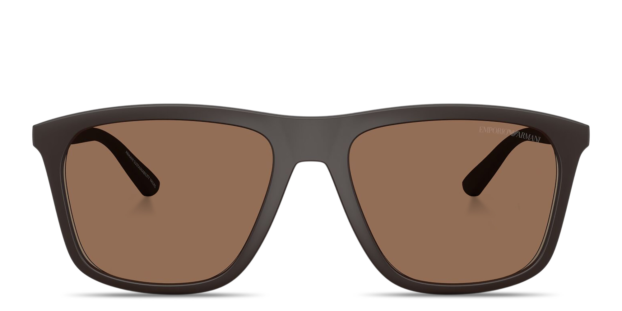 Emporio Armani Eagle Logo Square Sunglasses in Brown – Product Photo 1