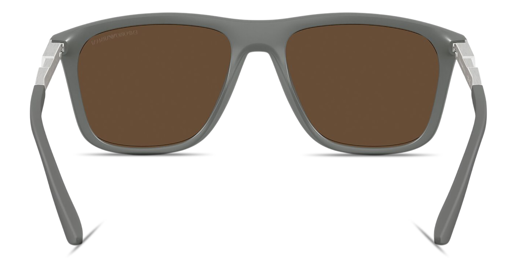 Shop Emporio Armani Eagle Logo Square Sunglasses in Grey online.