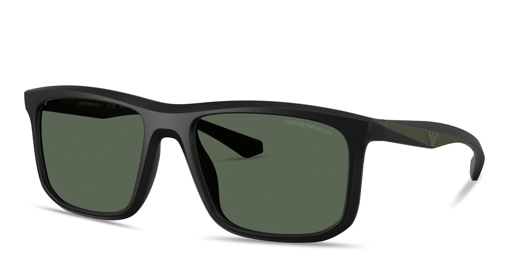 Emporio Armani Essential Leisure Square Sunglasses in Matte Black – Product Photo 2