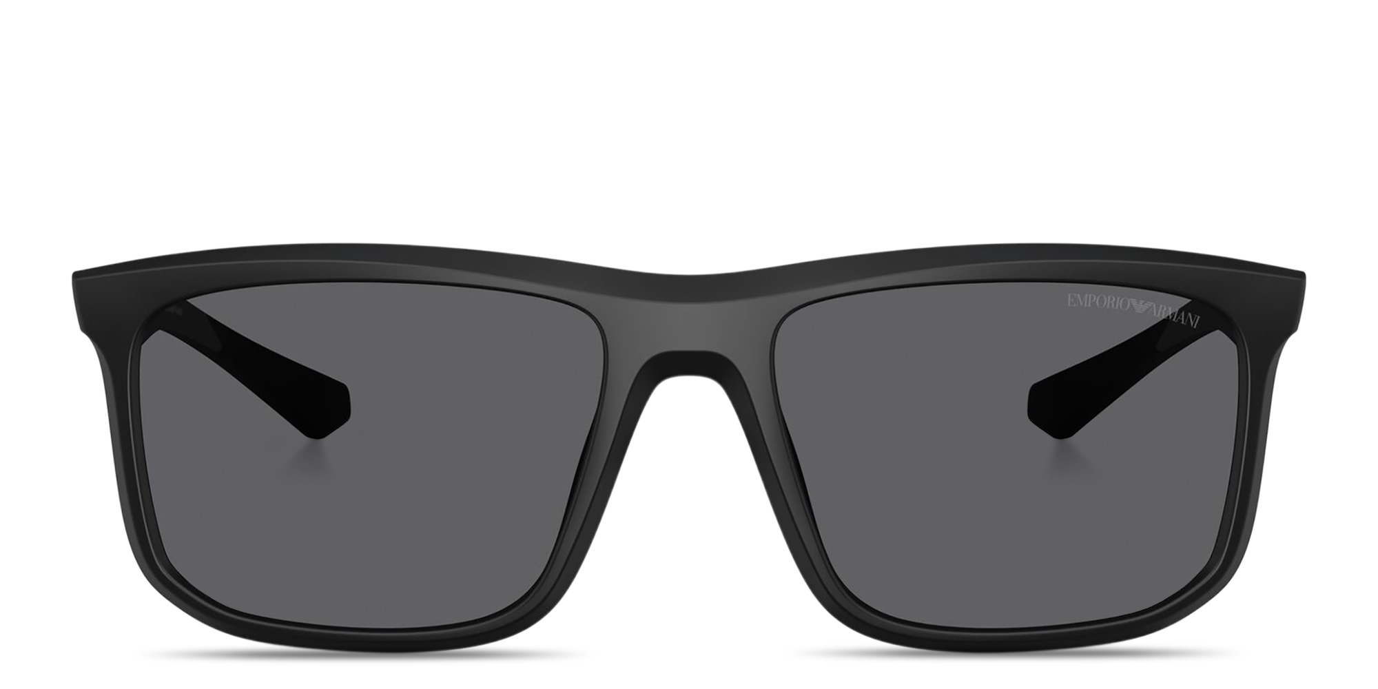 Shop Emporio Armani Eagle Logo Square Sunglasses in Black online.