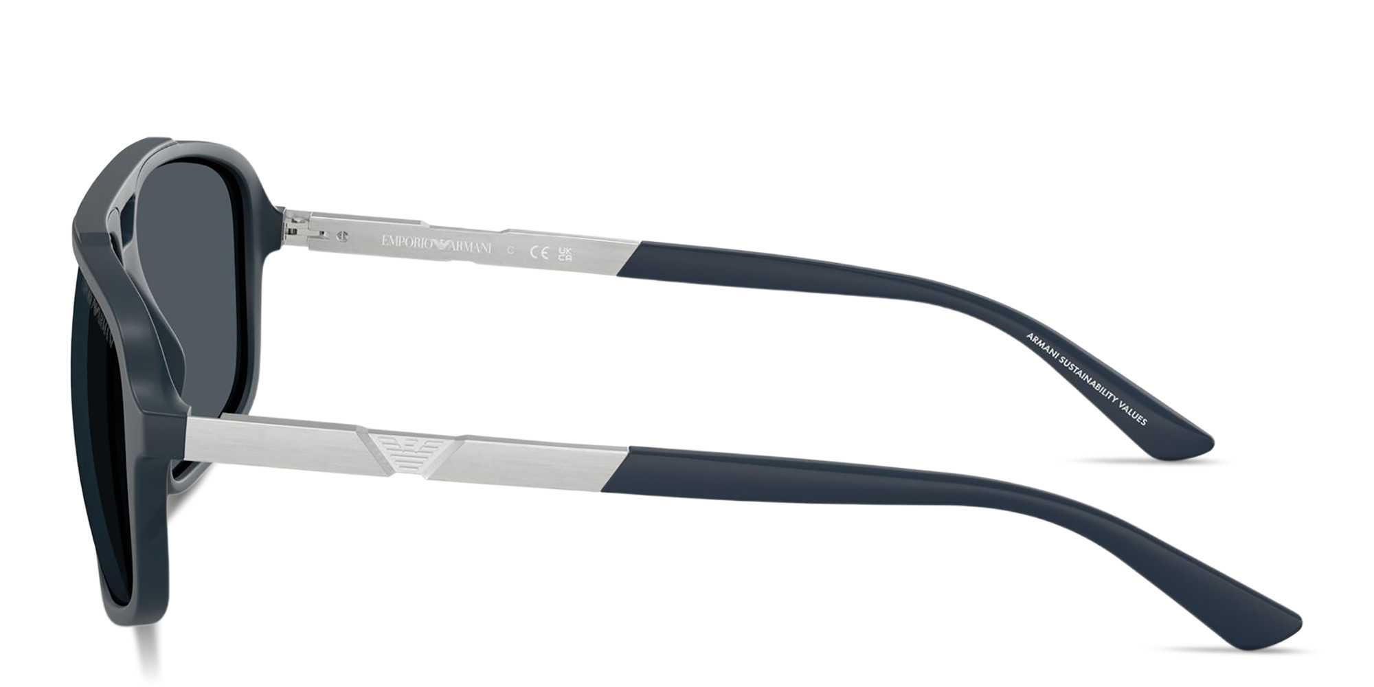 Emporio Armani Eagle Logo Pilot Sunglasses in Blue – Product Photo 3