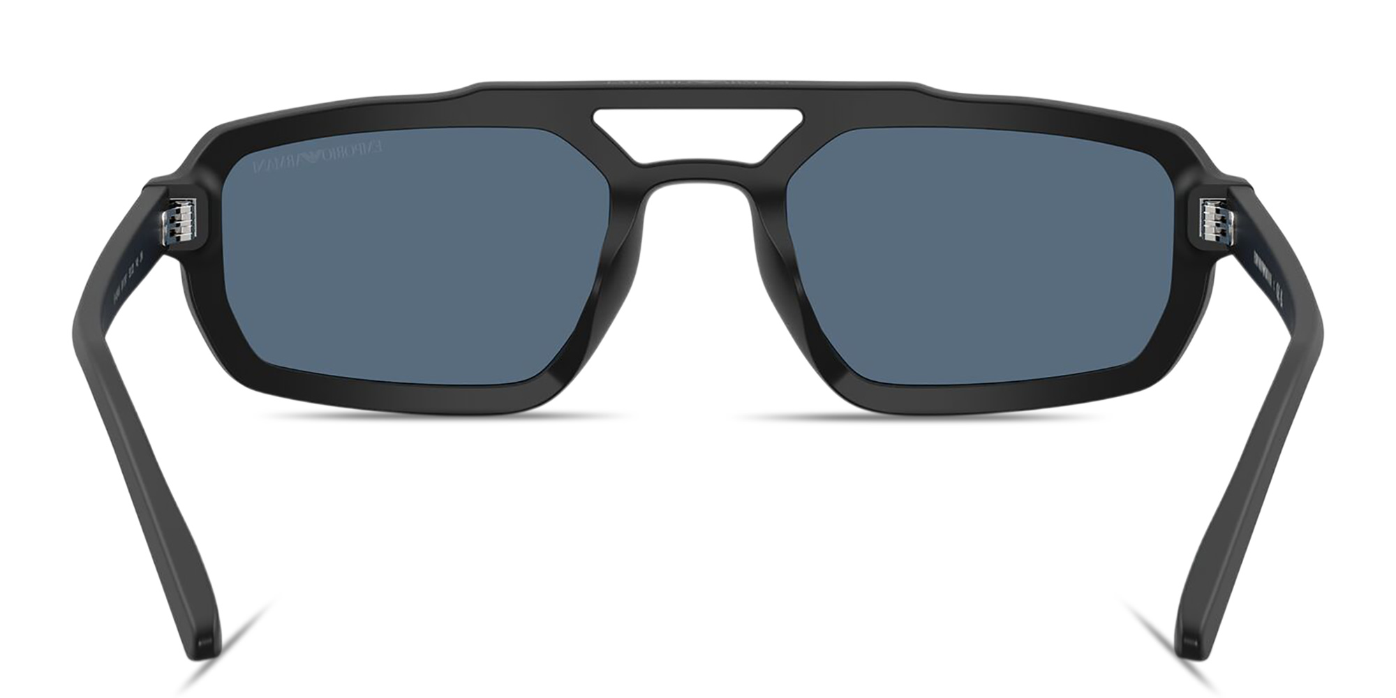 Emporio Armani Logo Signature Irregular Sunglasses in Black – Product Photo 4