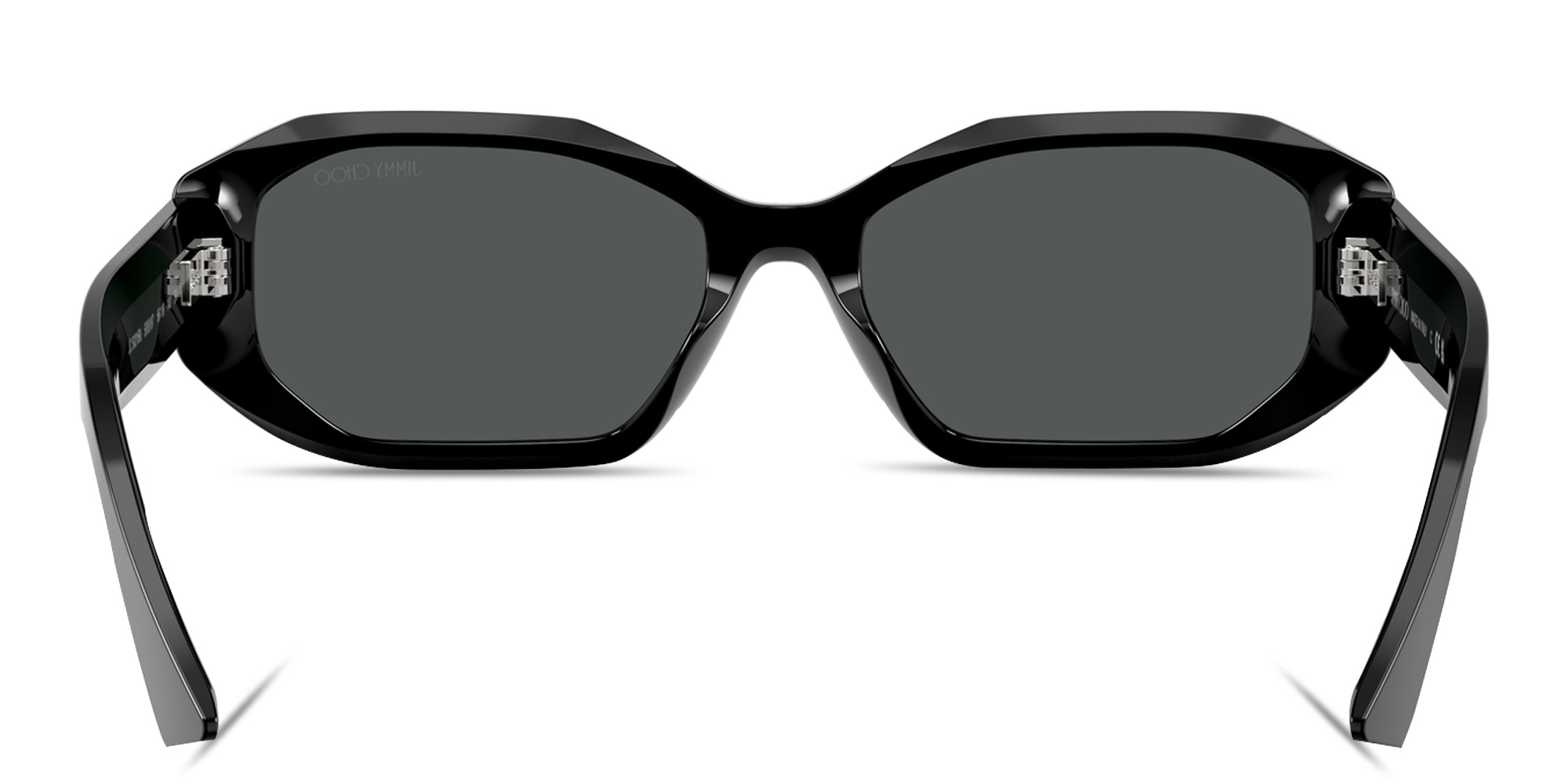 JIMMY CHOO Crystal Oval Sunglasses in Black Silver Night – Product Photo 4