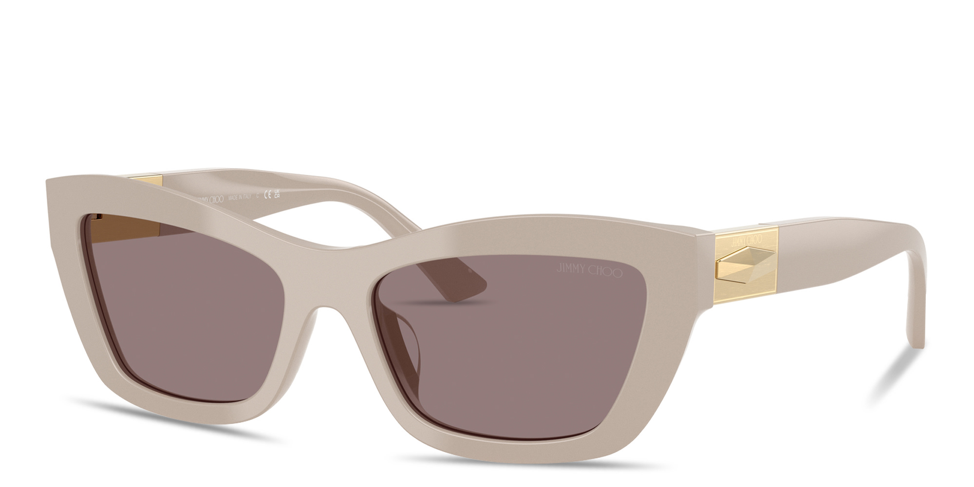 Shop JIMMY CHOO Diamond Cat-Eye Sunglasses in Ash online.