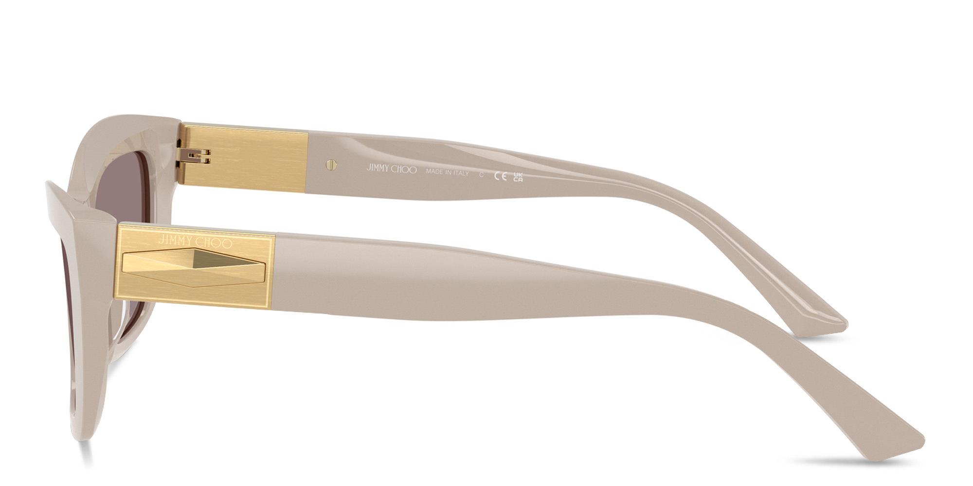 Shop JIMMY CHOO Diamond Cat-Eye Sunglasses in Ash online.