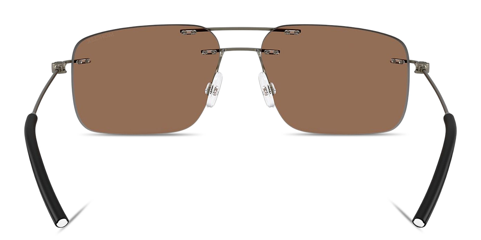 تسوق نظارات شمسية دوبلر مستطيلة بدون إطار للجنسين مونكلير بلون أنثراسيت مطفي أونلاين.