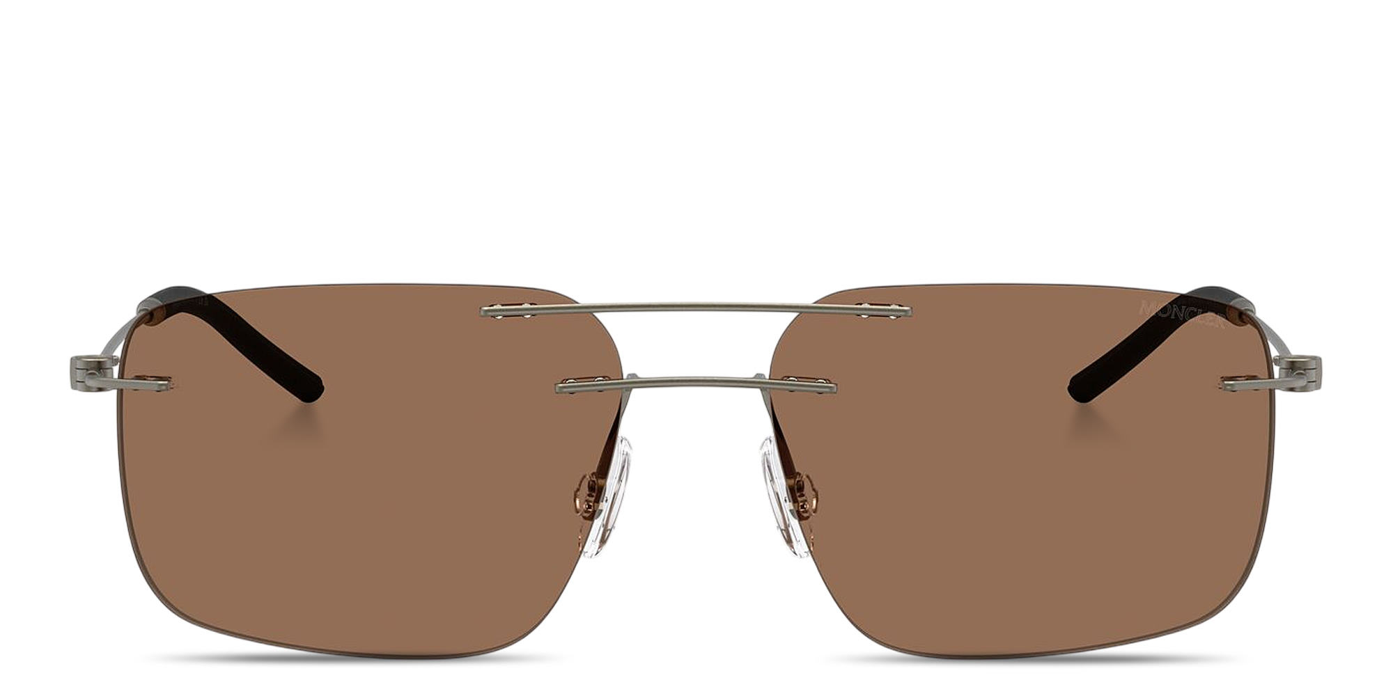 Shop Moncler Doppler Unisex Rimless Rectangle Sunglasses in Matte Anthracite online.