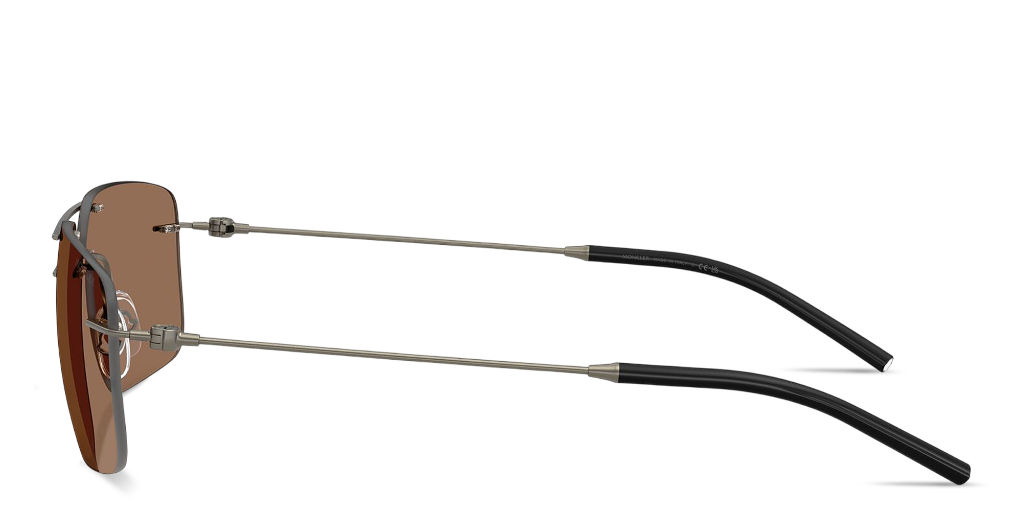 Shop Moncler Doppler Unisex Rimless Rectangle Sunglasses in Matte Anthracite online.