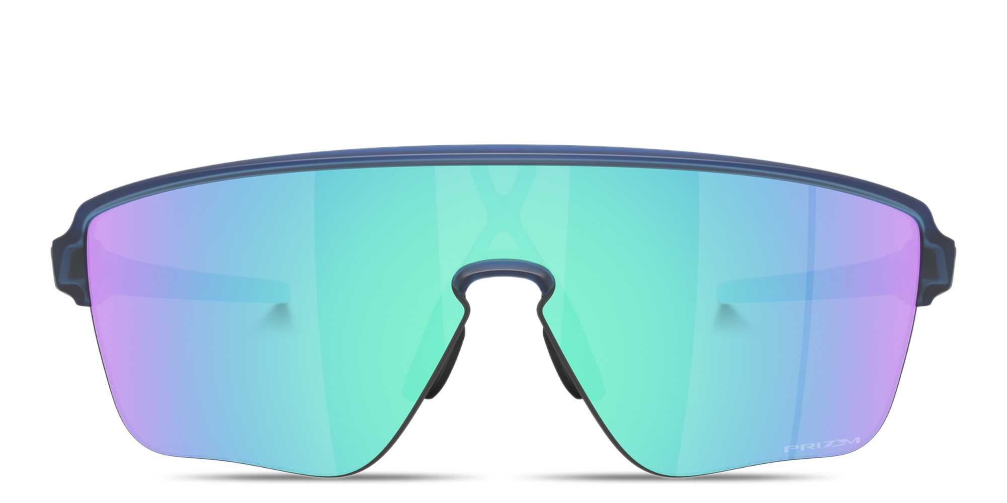 Shop Oakley Corridor SQ Half-Rim Rectangle Sunglasses in Blue online.