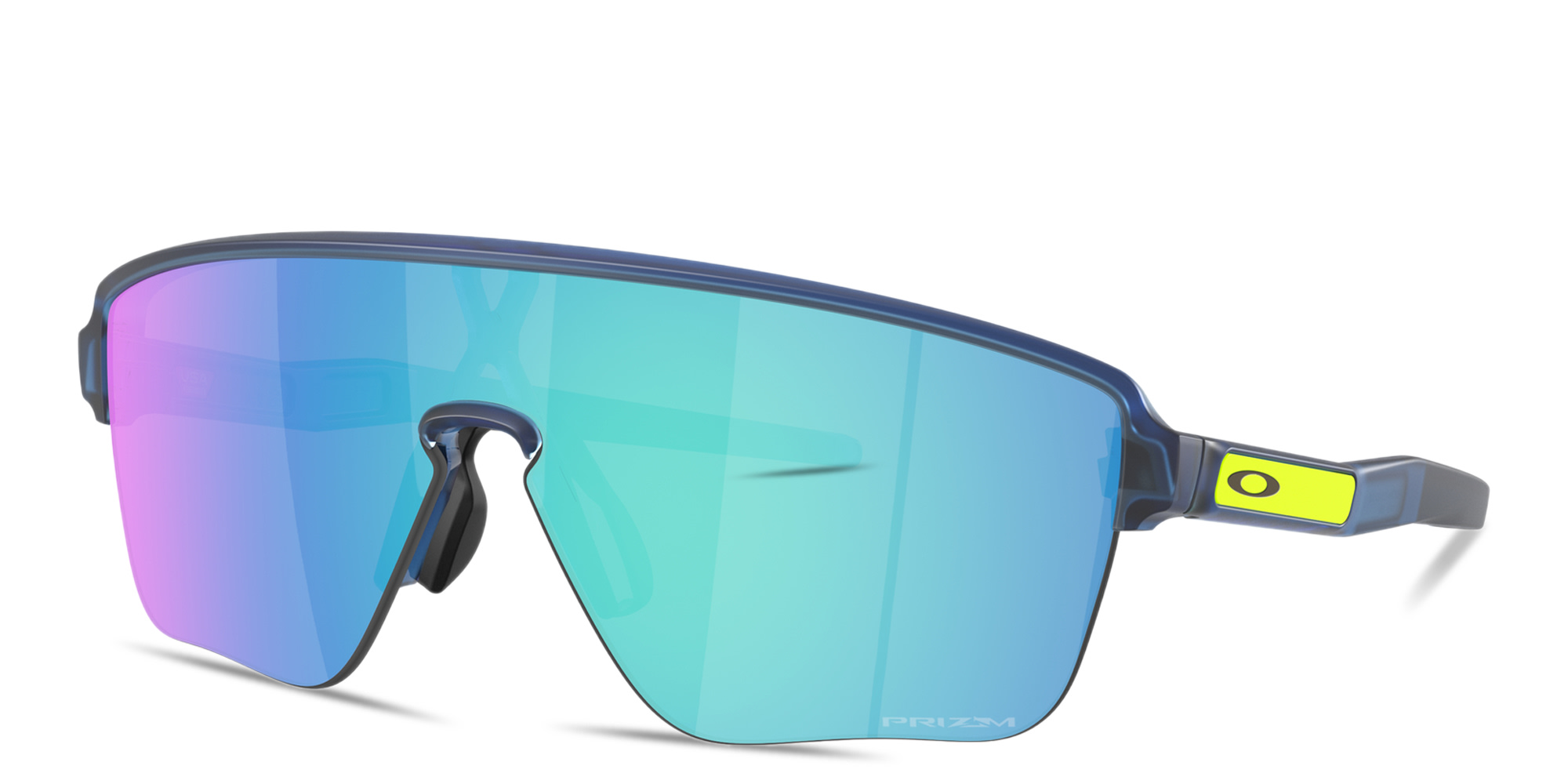 Shop Oakley Corridor SQ Half-Rim Rectangle Sunglasses in Blue online.