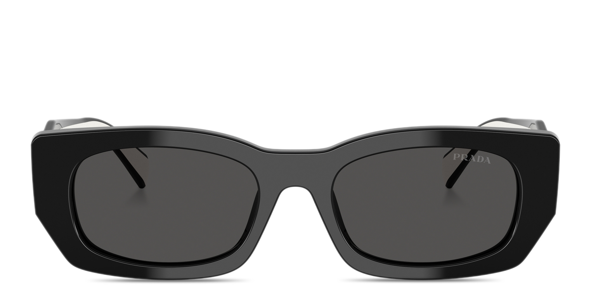 Shop PRADA Logo Signature Pillow Sunglasses in Black online.