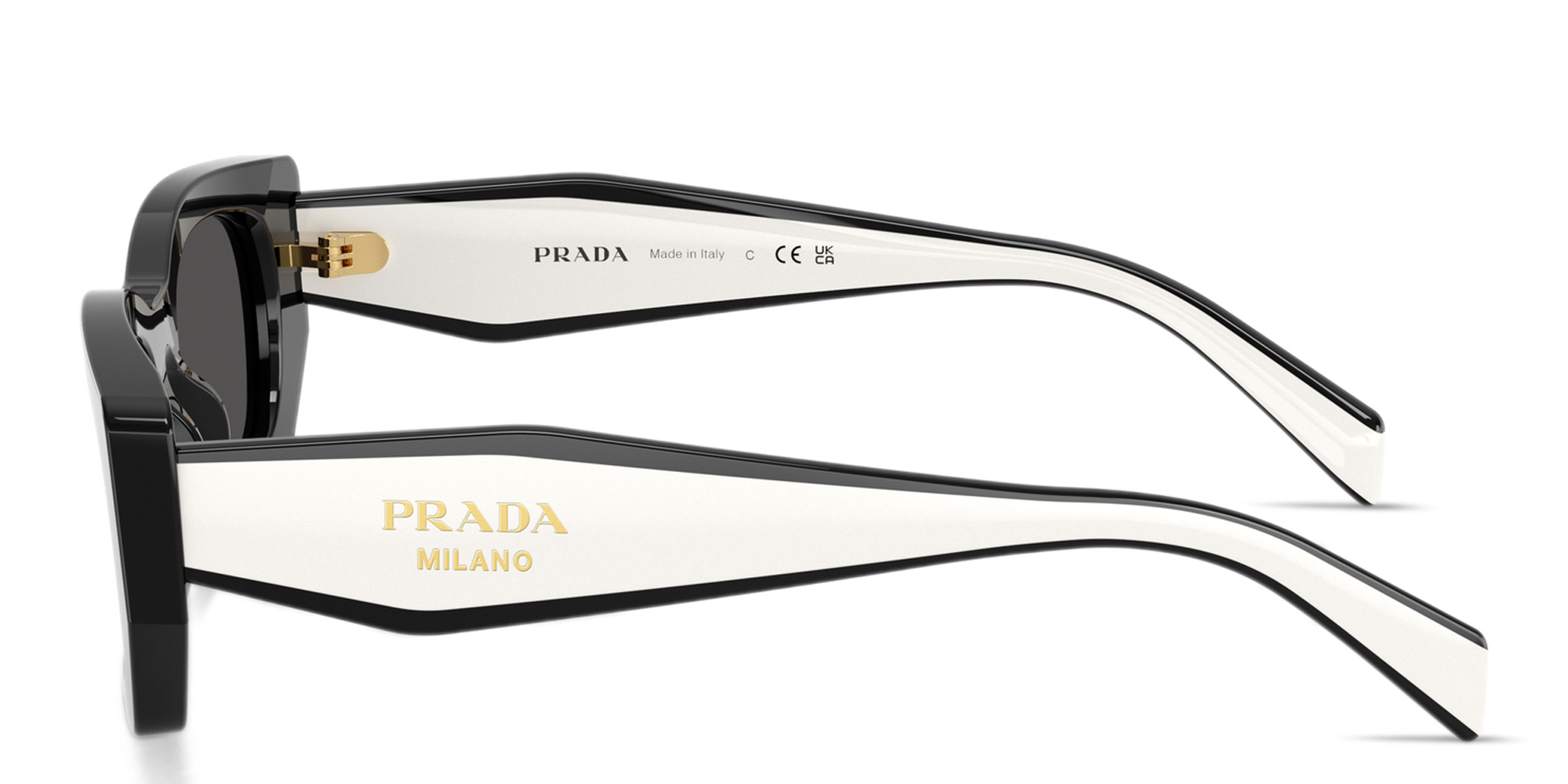 Shop PRADA Logo Signature Pillow Sunglasses in Black online.