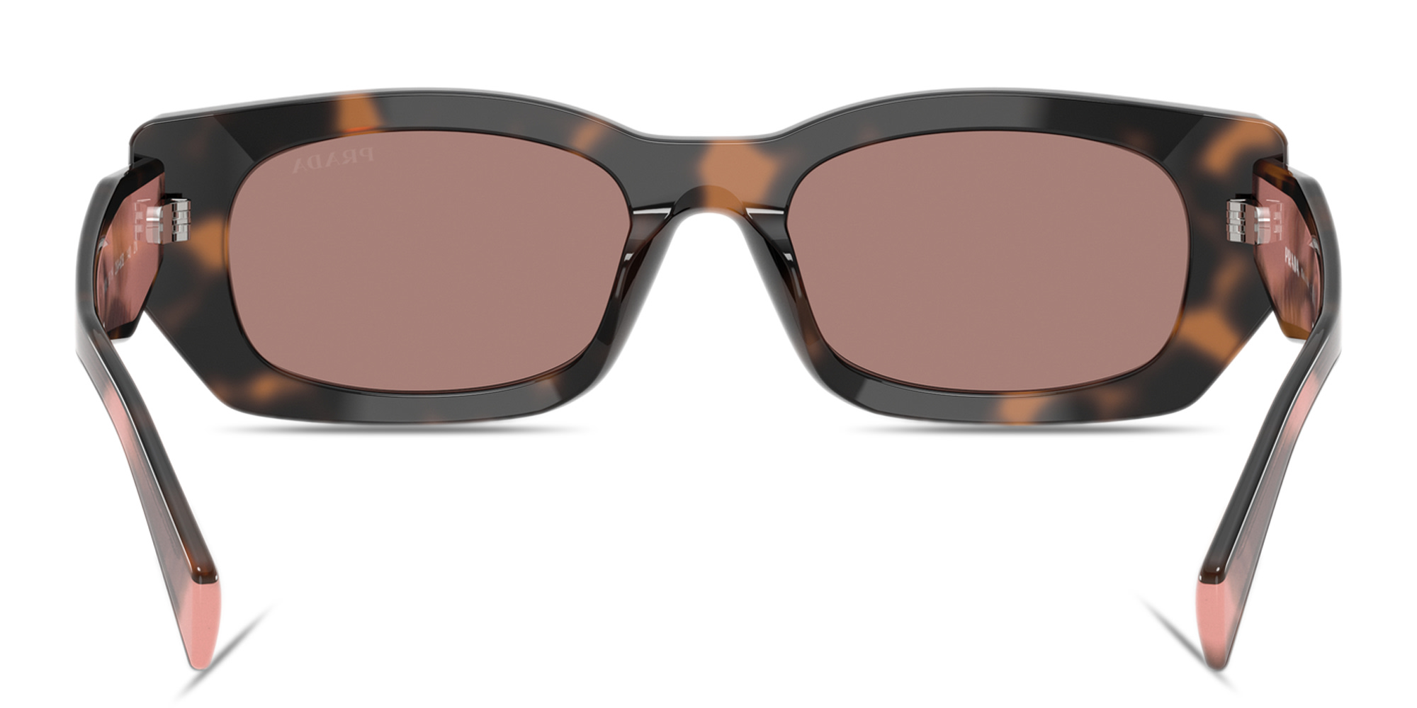 Shop PRADA Logo Signature Pillow Sunglasses in Mauve Tortoise online.
