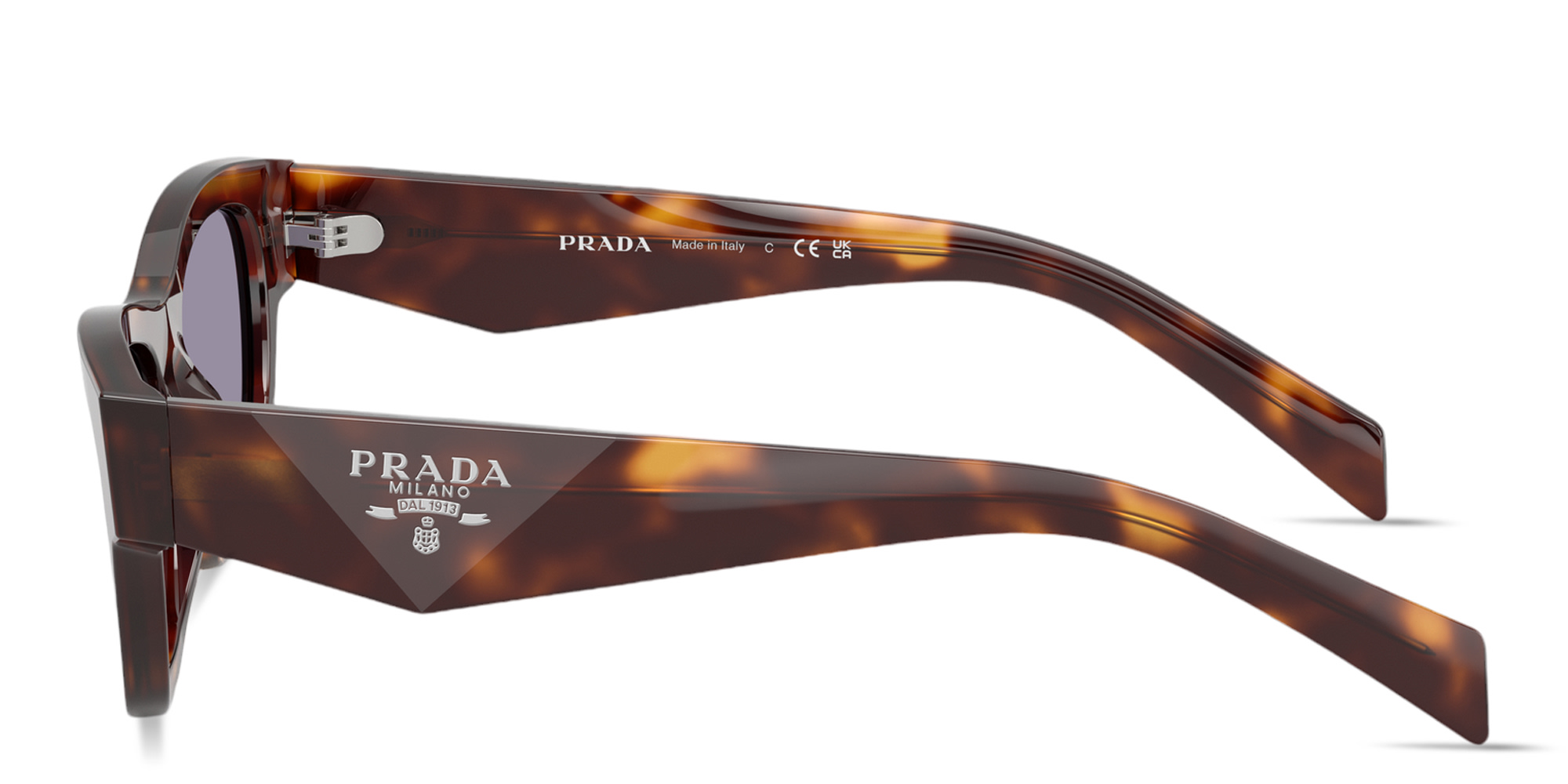 PRADA Triangle Logo Butterfly Sunglasses in Classic Tortoise – Product Photo 3