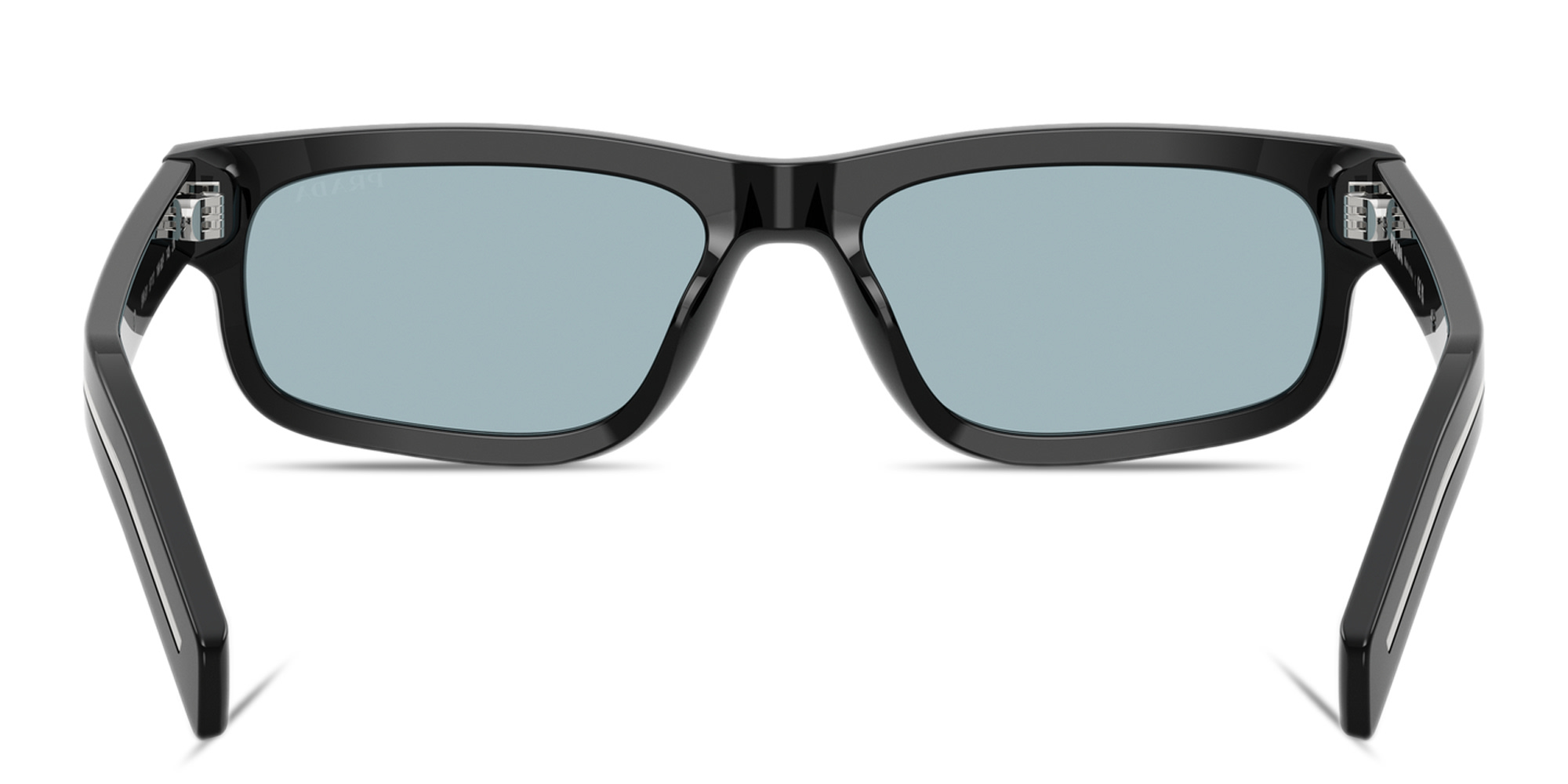 PRADA Engraved Logo Rectangle Sunglasses in Black – Product Photo 4