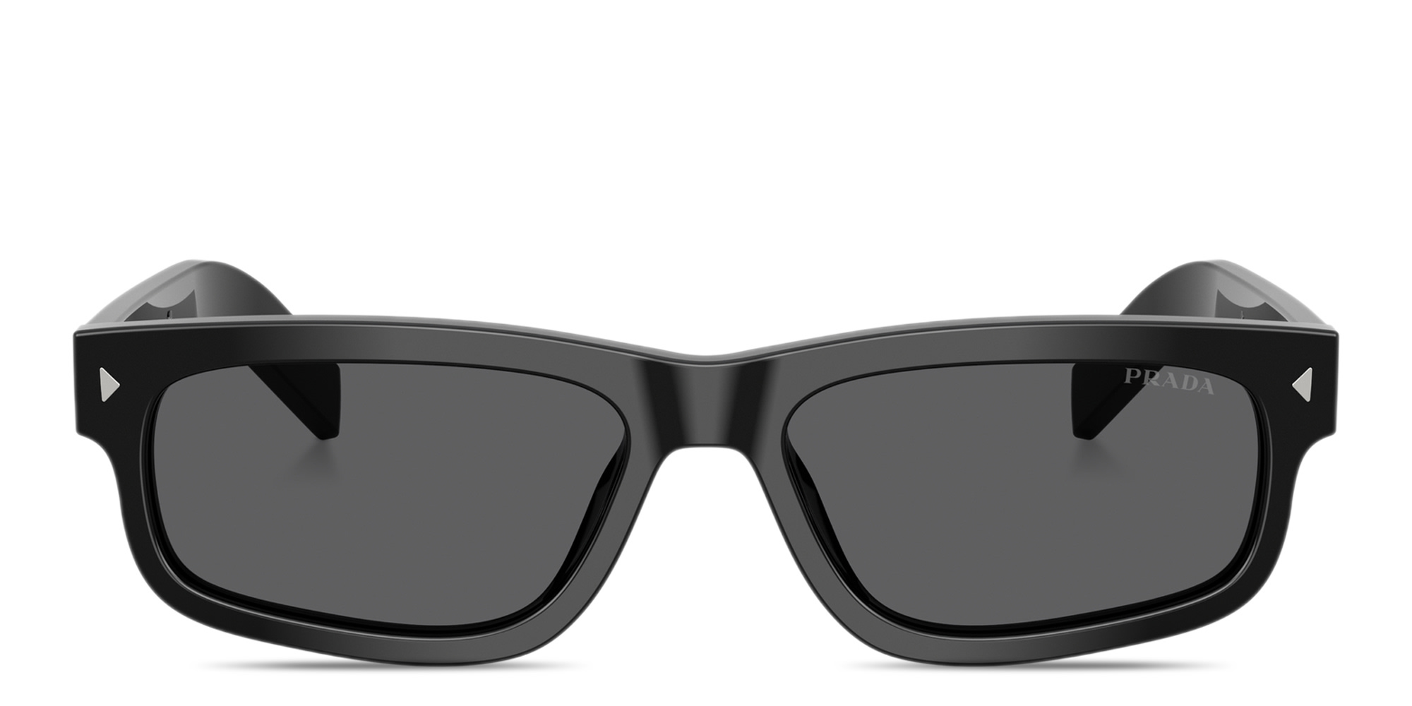 PRADA Engraved Logo Rectangle Sunglasses in Black – Product Photo 1