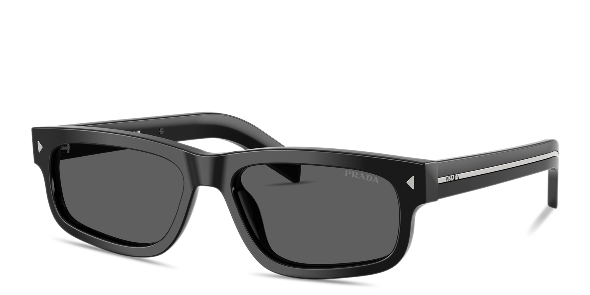 PRADA Engraved Logo Rectangle Sunglasses in Black – Product Photo 2