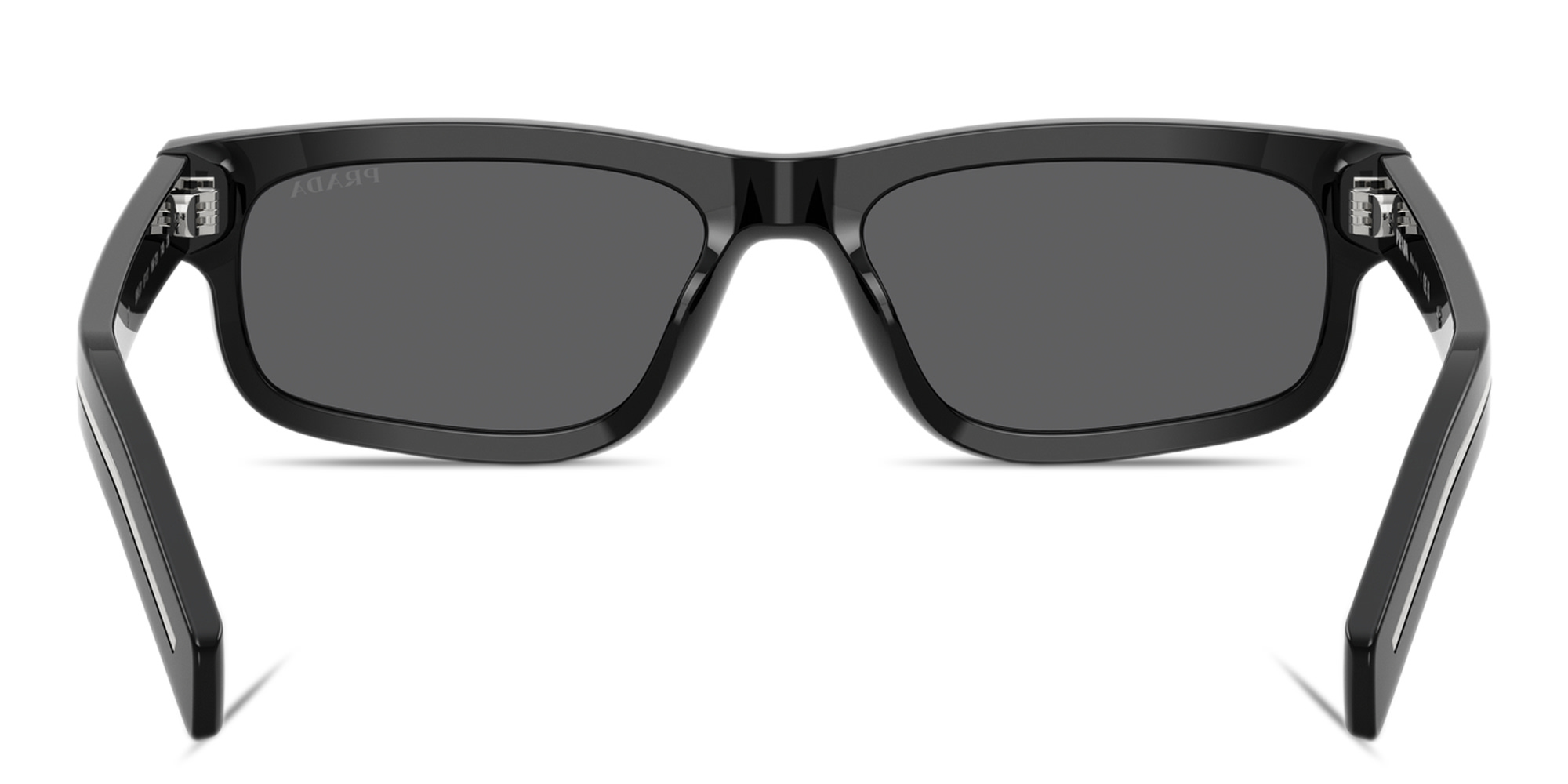 PRADA Engraved Logo Rectangle Sunglasses in Black – Product Photo 4
