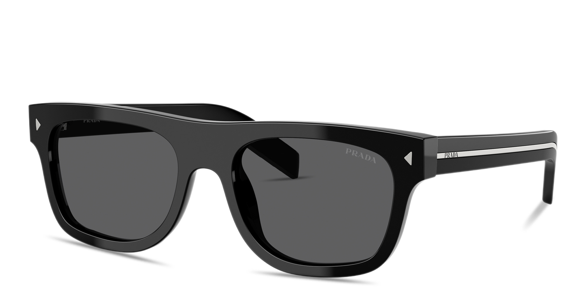 PRADA Engraved Logo Square Sunglasses in Black – Product Photo 2