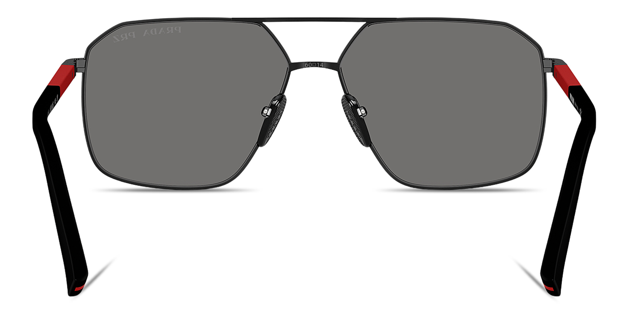 Shop Prada Linea Rossa Logo Signature Irregular Sunglasses in Matte Black online.