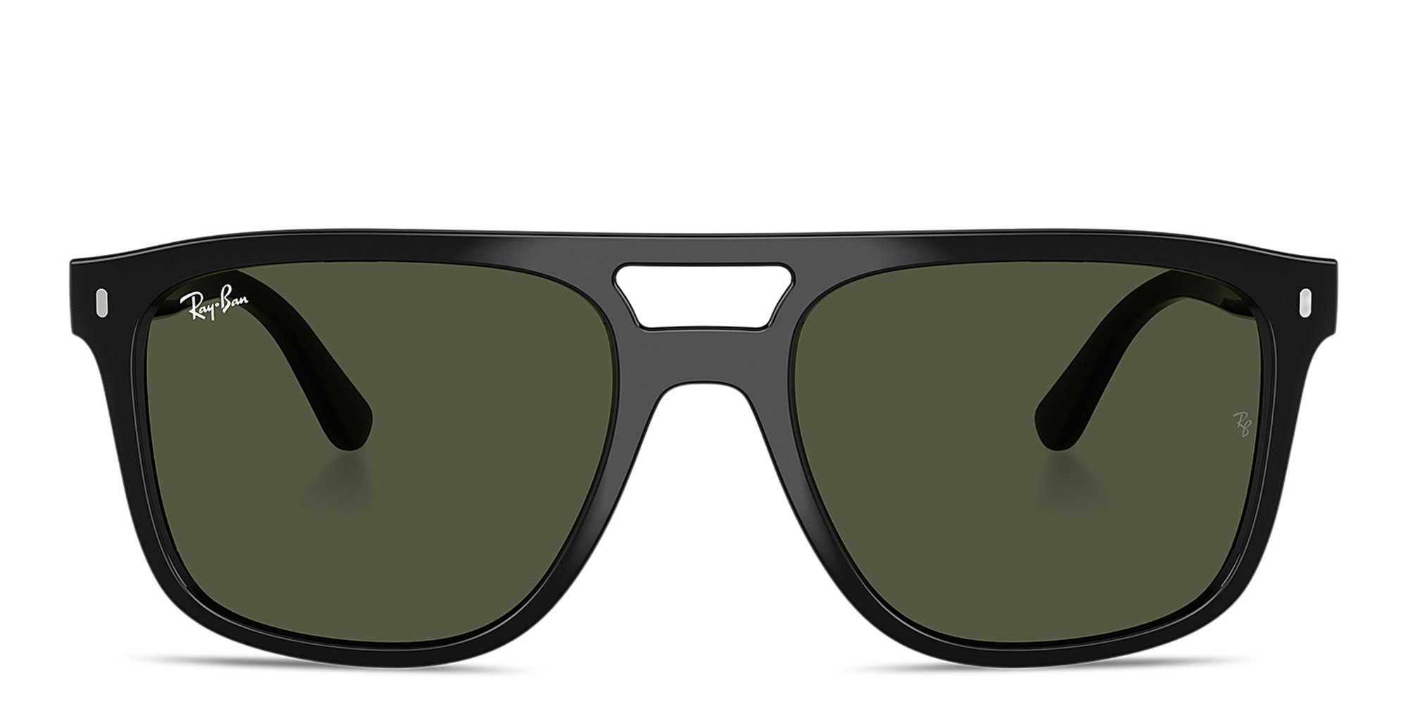 Shop Ray-Ban Logo-Embossed Unisex Square Sunglasses in Black online.