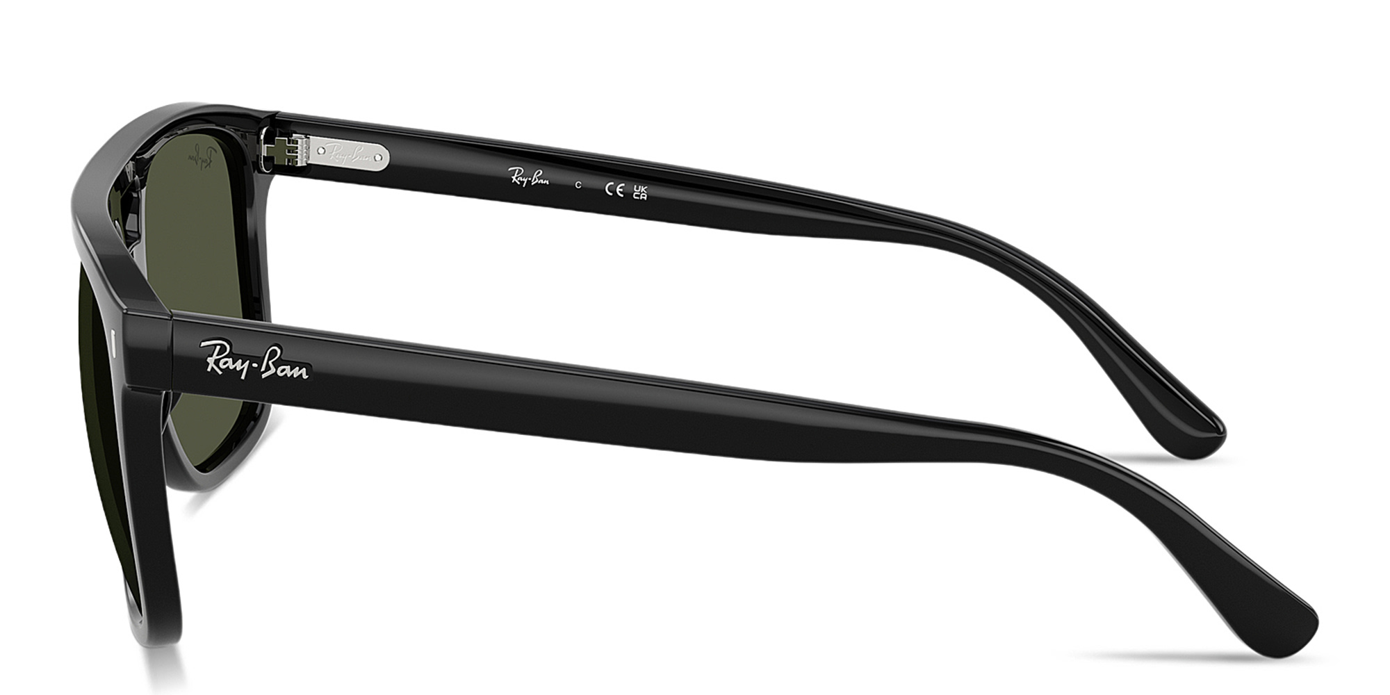 Shop Ray-Ban Logo-Embossed Unisex Square Sunglasses in Black online.