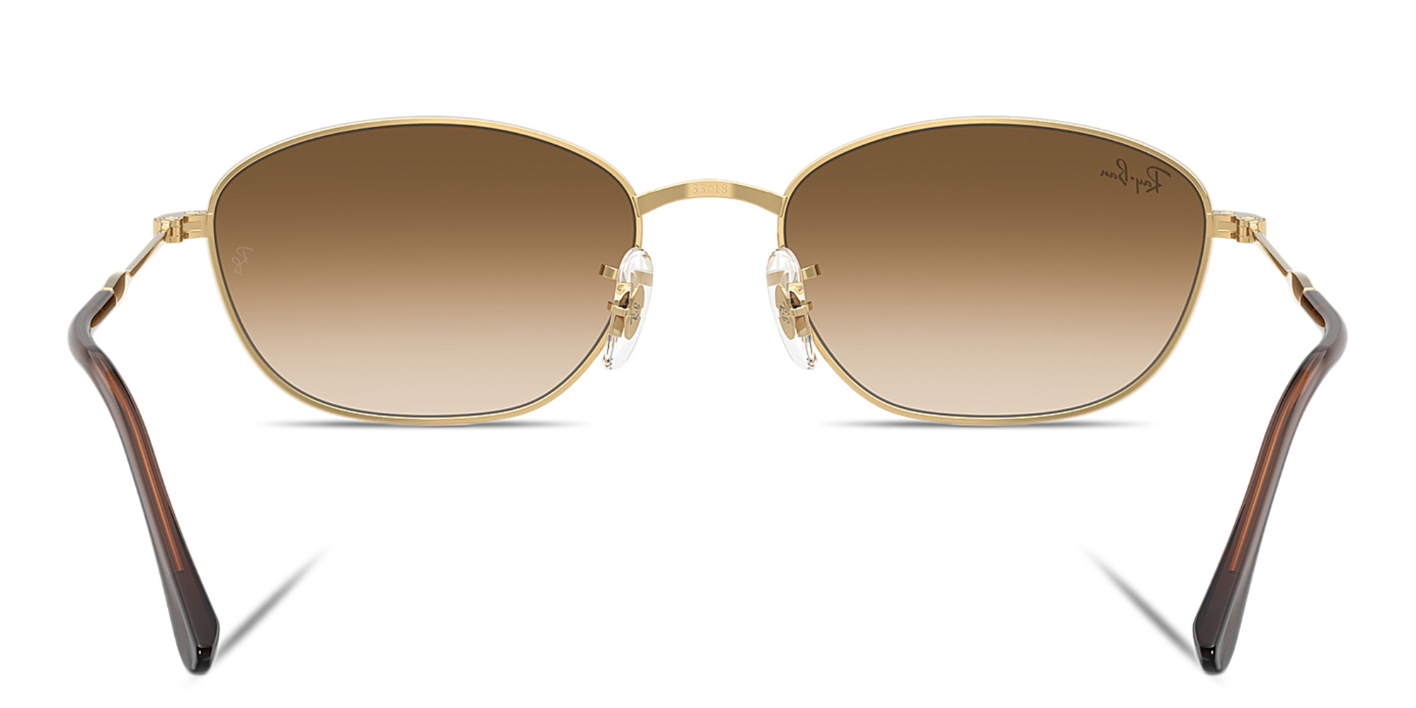 Shop Ray-Ban Logo-Engraved Irregular Sunglasses in Arista online.