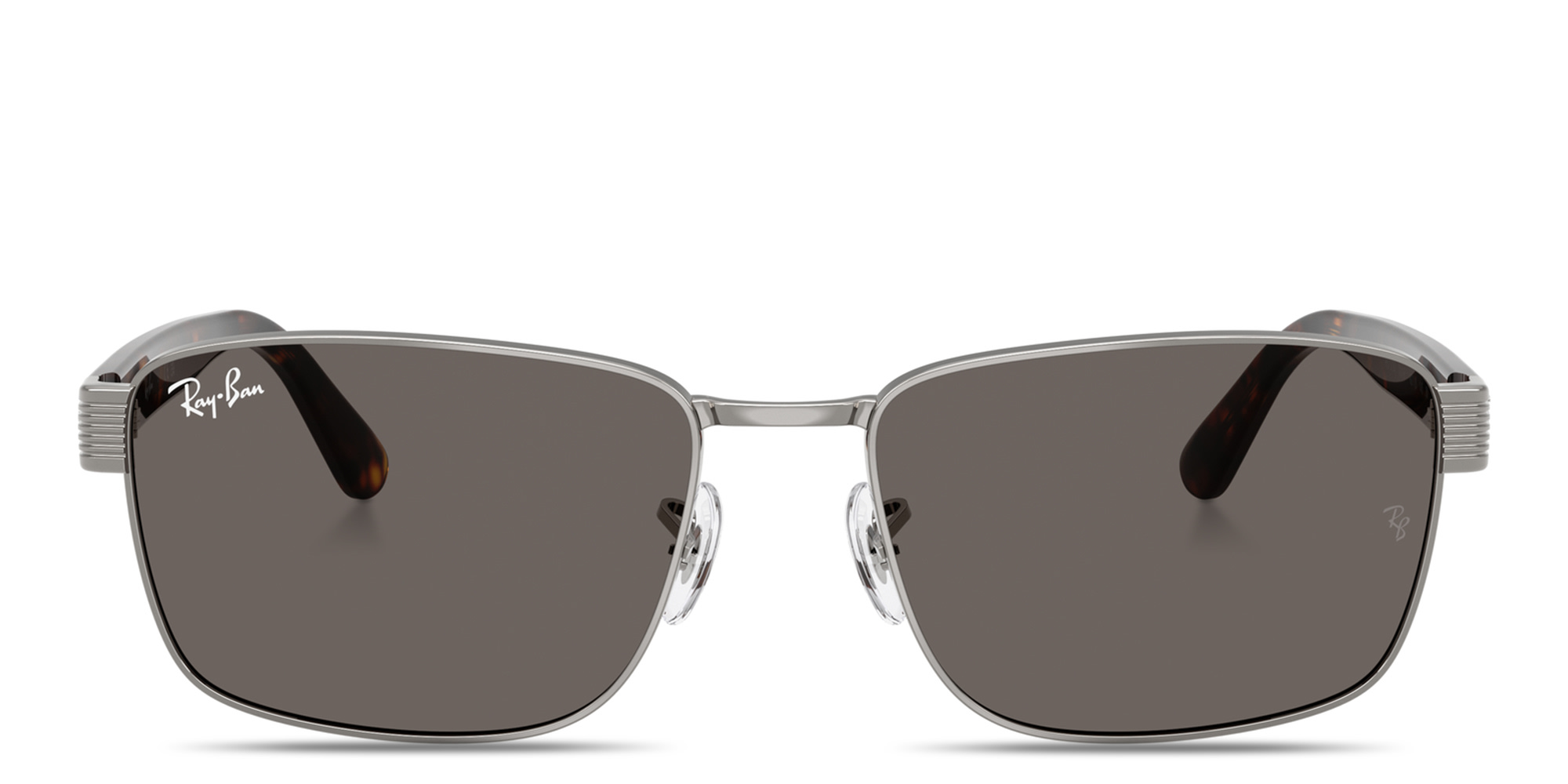 Shop Ray-Ban Embossed Logo Unisex Square Sunglasses in Gunmetal online.