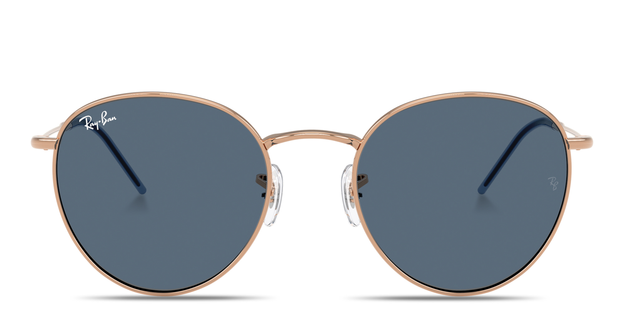 Shop Ray-Ban Round Reverse Unisex Panthos Sunglasses in Rose Gold online.