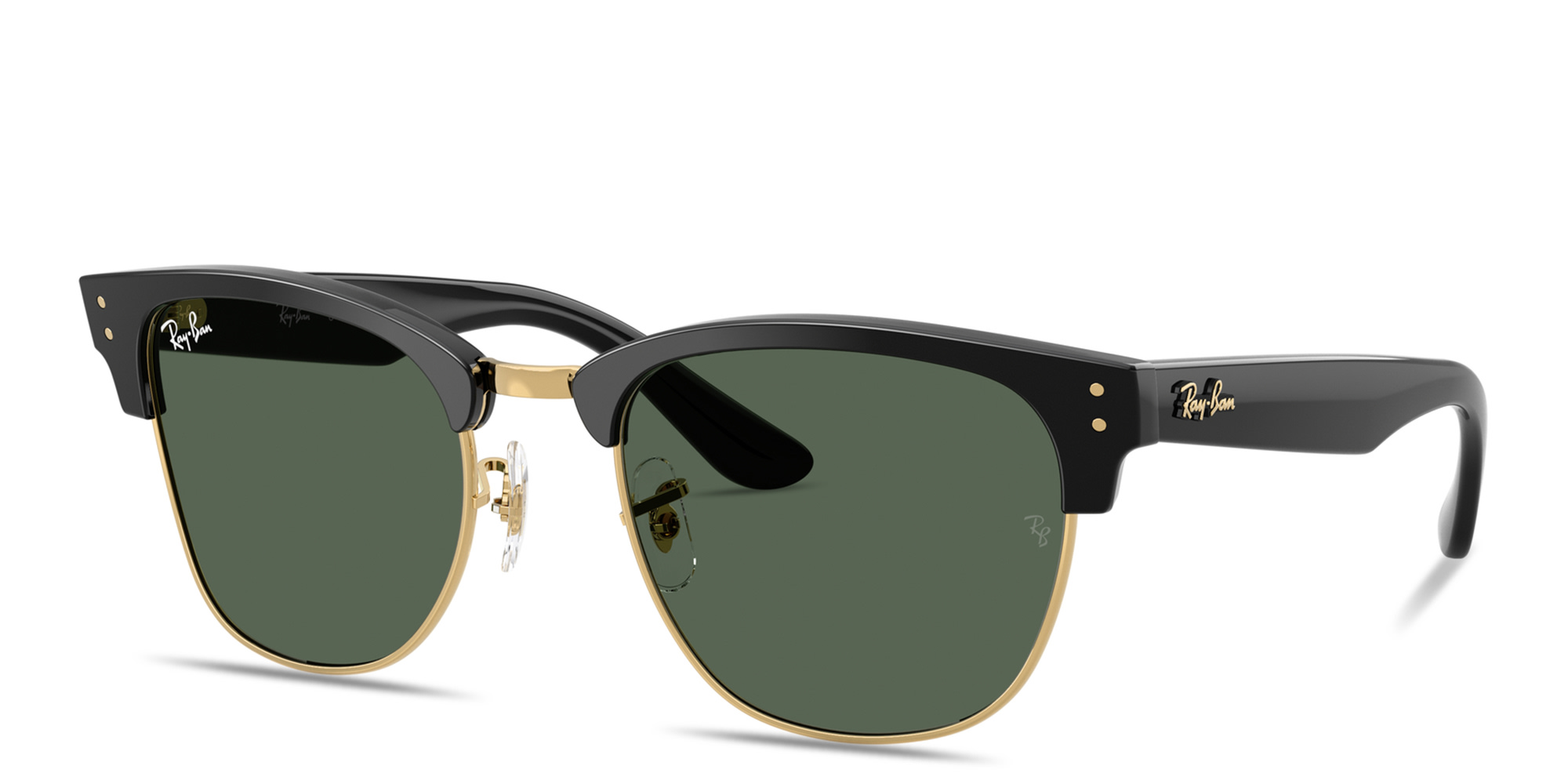 تسوق نظارات شمسية كلوب ماستر ريفيرس بإطار مربّع للجنسين راي بان بلون أسود على ذهبي أونلاين.