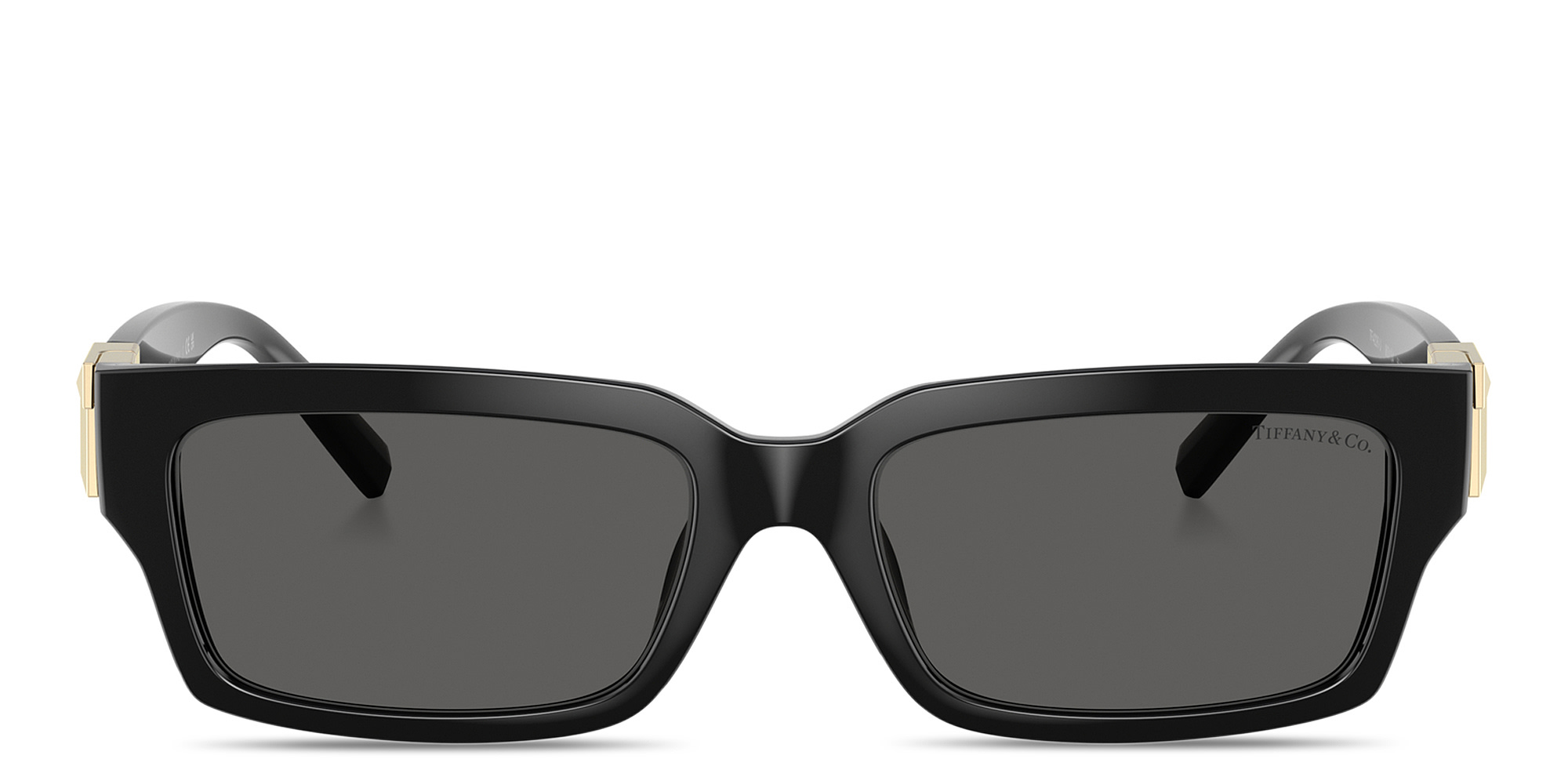 Shop TIFFANY Tiffany T Unisex Rectangle Sunglasses in Black online.
