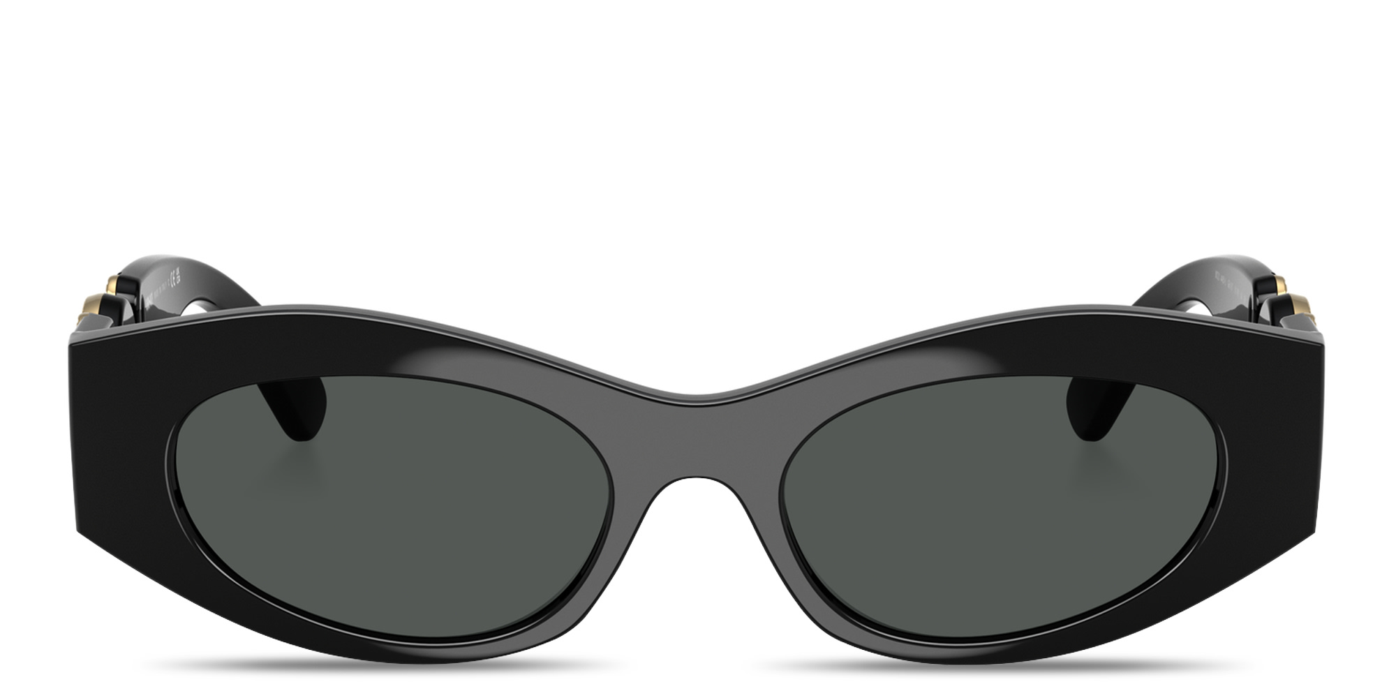 VERSACE Medusa Biggie Oval Sunglasses in Black – Product Photo 1