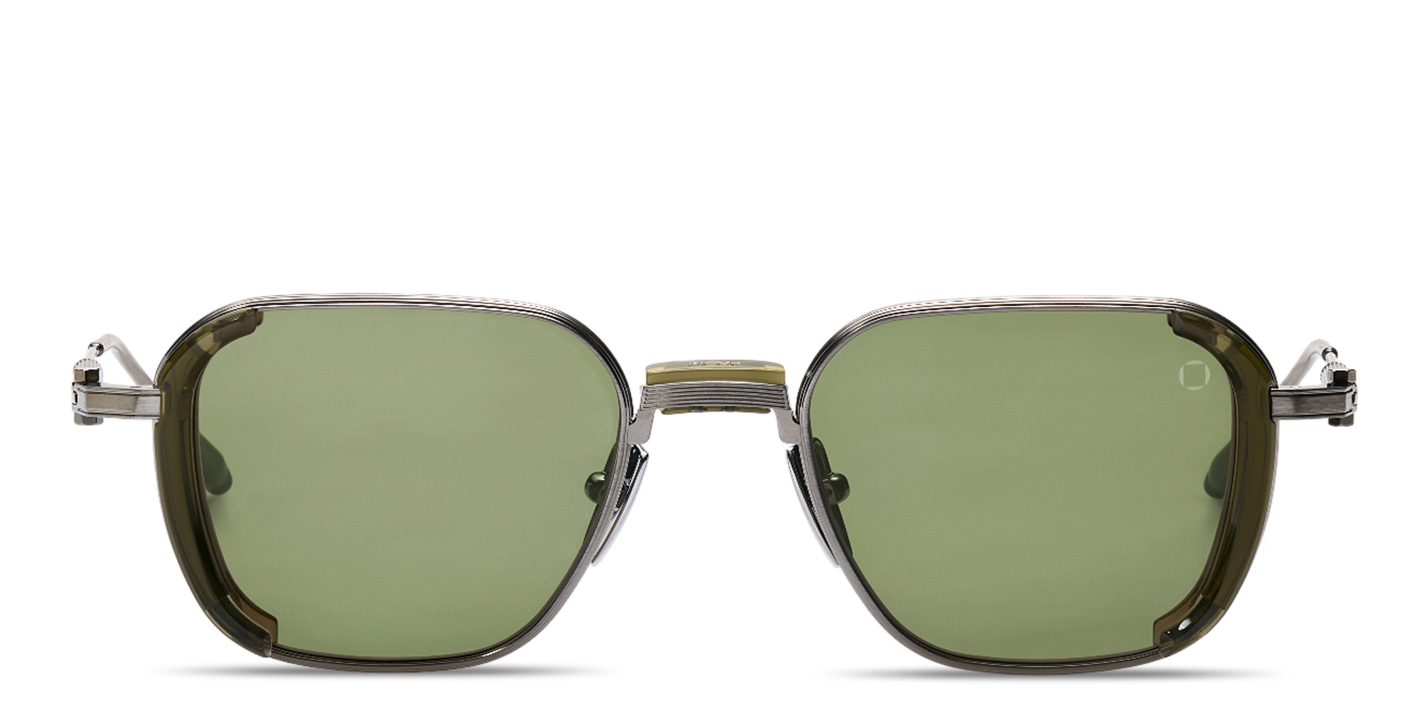 Shop AKONI Eclipse Unisex Square Sunglasses in Olive & Black Palladium online.