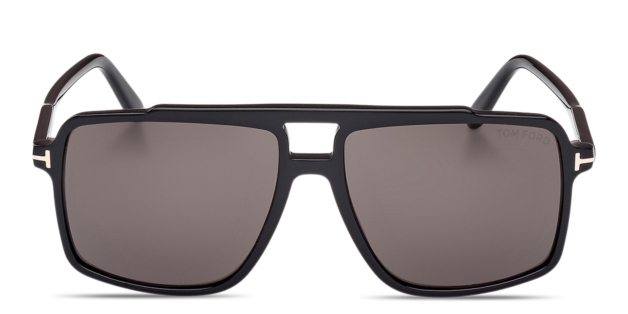 Shop TOM FORD Kemp Aviator Sunglasses in Shiny Black online.