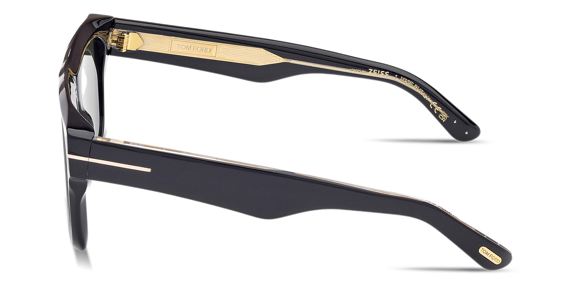 TOM FORD Icon Square Sunglasses in Shiny Black – Product Photo 3