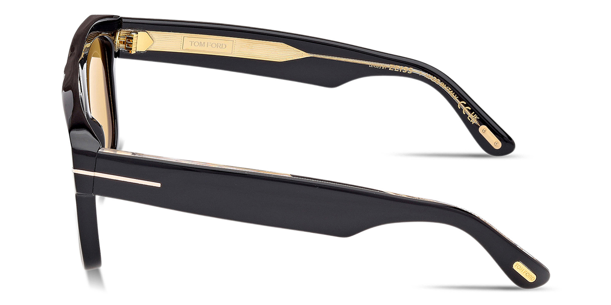 Shop TOM FORD Icon Pilot Sunglasses in Shiny Black online.