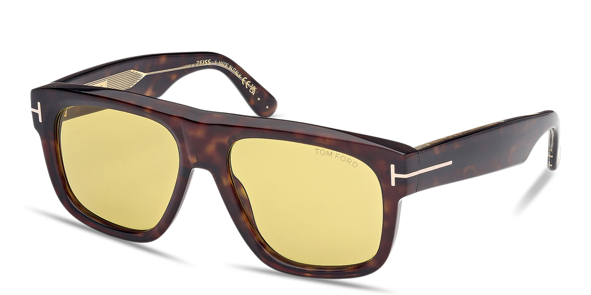 Shop TOM FORD Icon Pilot Sunglasses in Havana online.