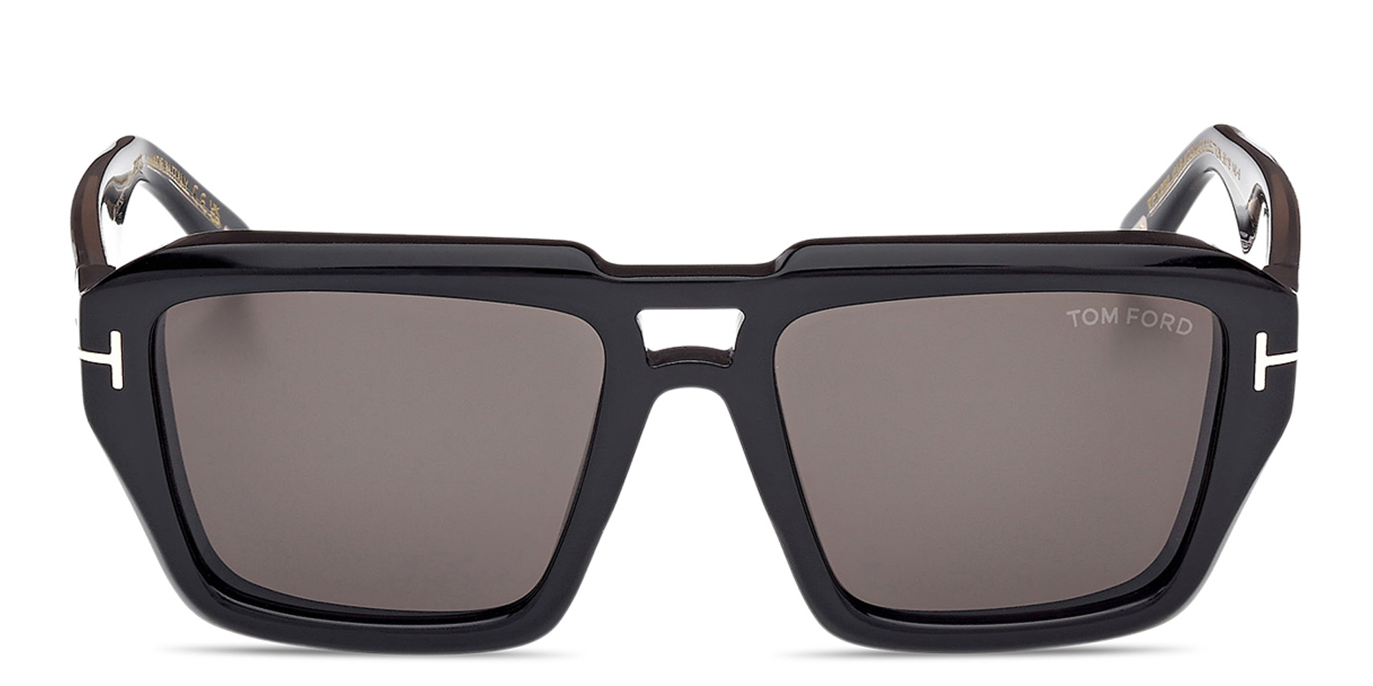 Shop TOM FORD Icon Aviator Sunglasses in Shiny Black online.