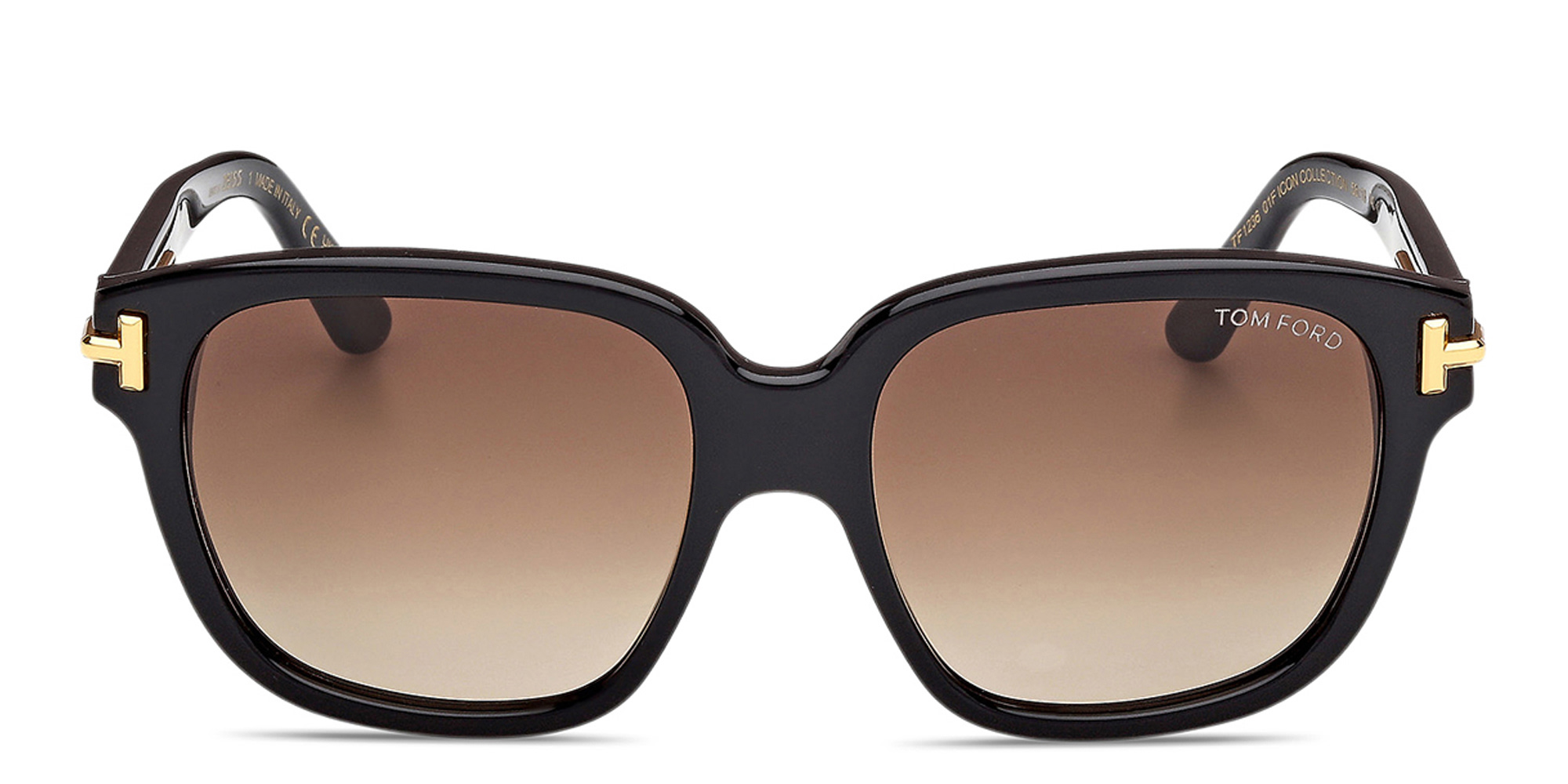 TOM FORD Icon Square Sunglasses in Shiny Black – Product Photo 1