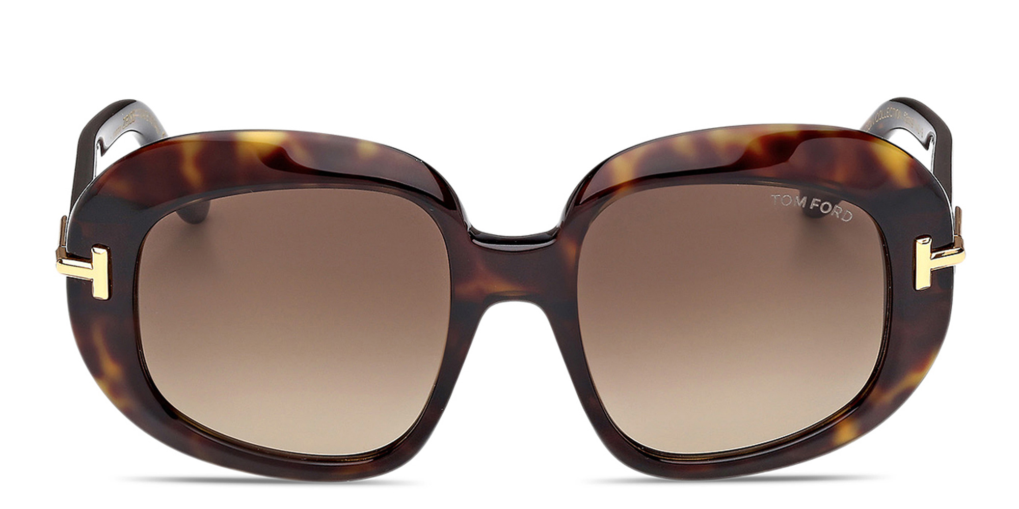 Shop TOM FORD Icon Round Sunglasses in Dark Havana online.