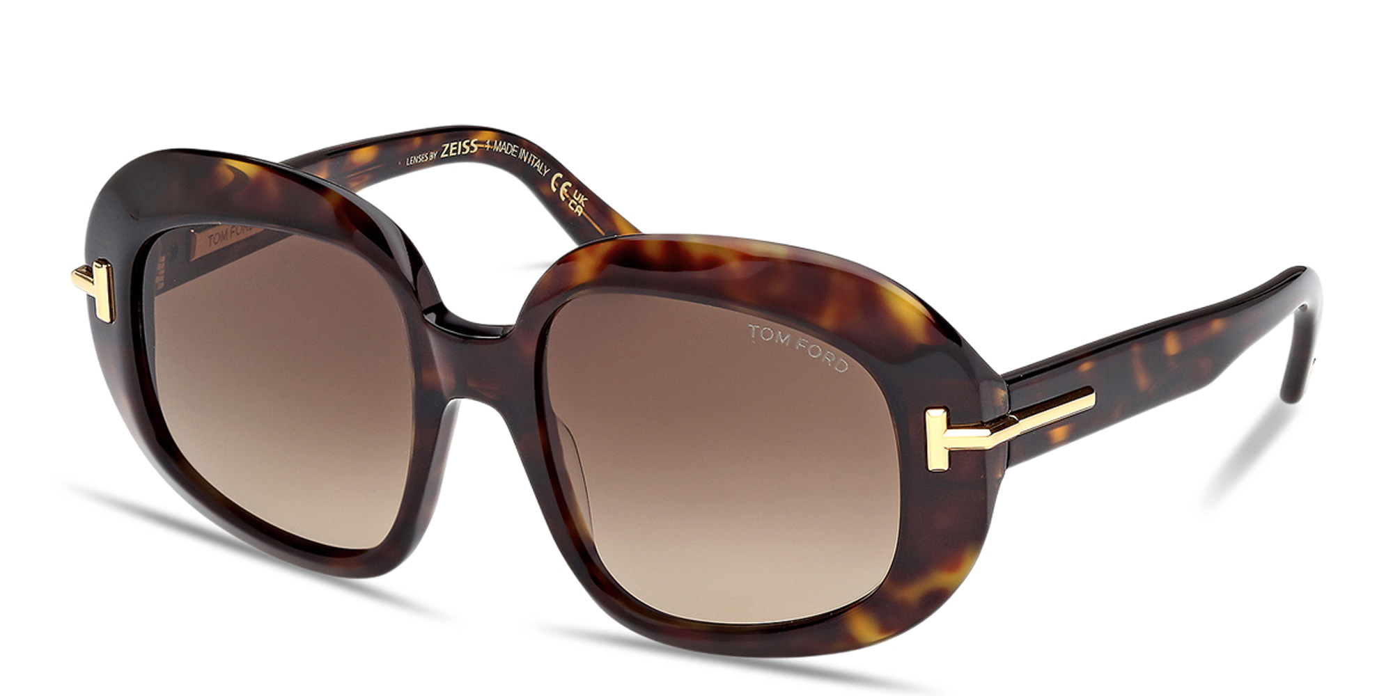 Shop TOM FORD Icon Round Sunglasses in Dark Havana online.