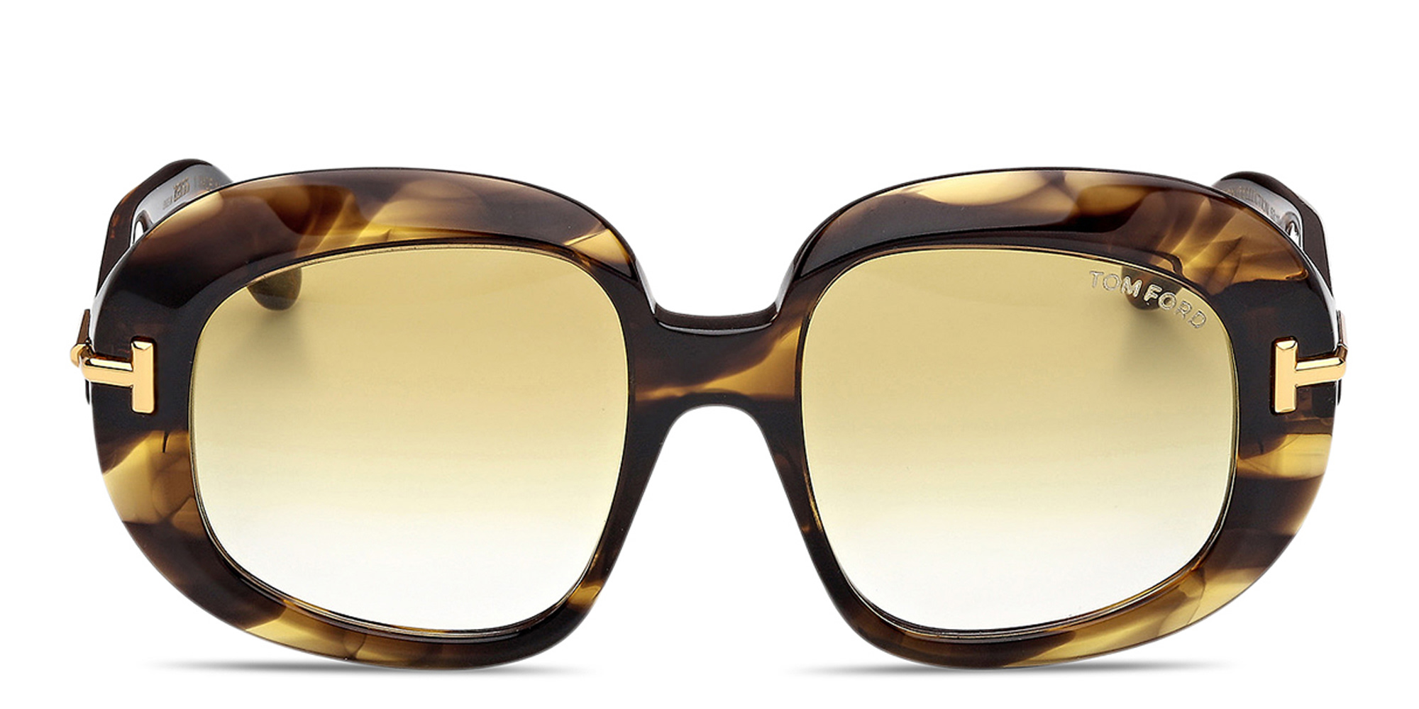 Shop TOM FORD Icon Round Sunglasses in Havana online.
