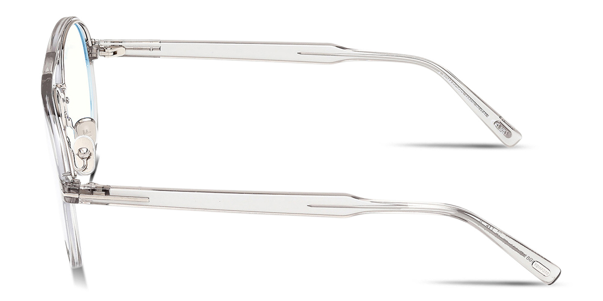 تسوق نظارات طبية واسعة طراز بايلوت بشعار تي توم فورد بلون رمادي شفاف أونلاين.