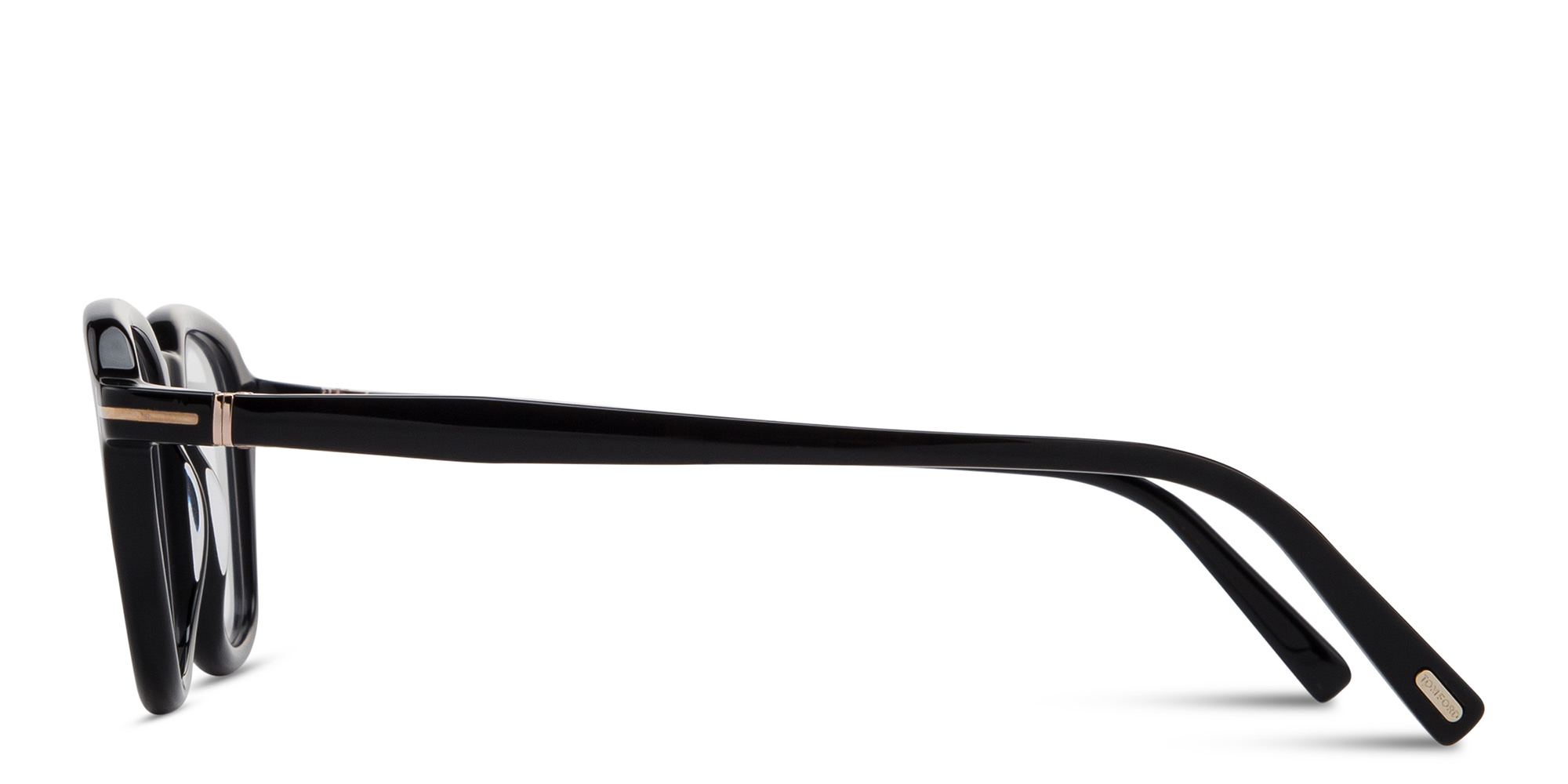Shop TOM FORD T Logo Square Eyeglasses in Shiny Black online.