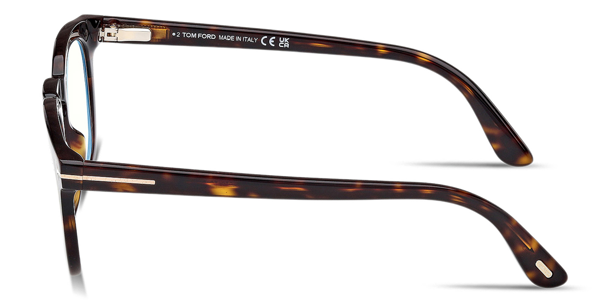 TOM FORD Clip-On Round Eyeglasses in Dark Havana – Product Photo 3