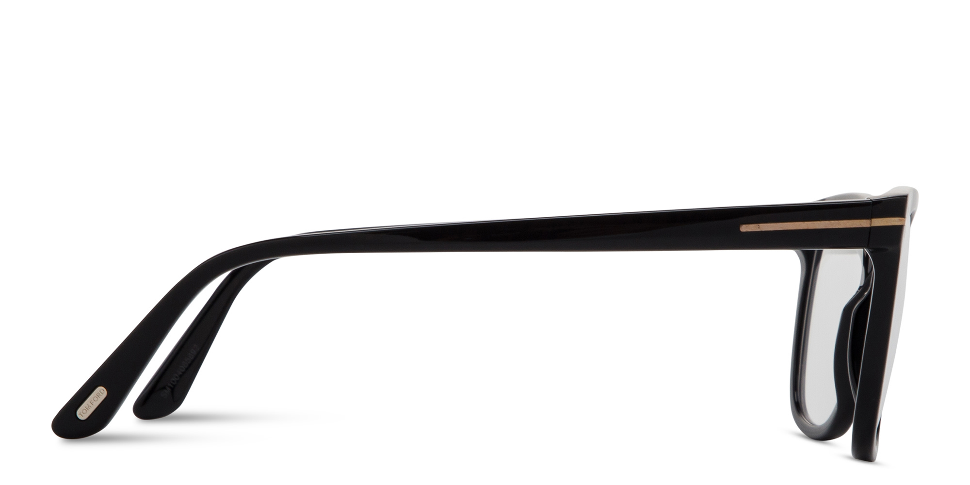 Shop TOM FORD T Logo Square Eyeglasses in Shiny Black online.